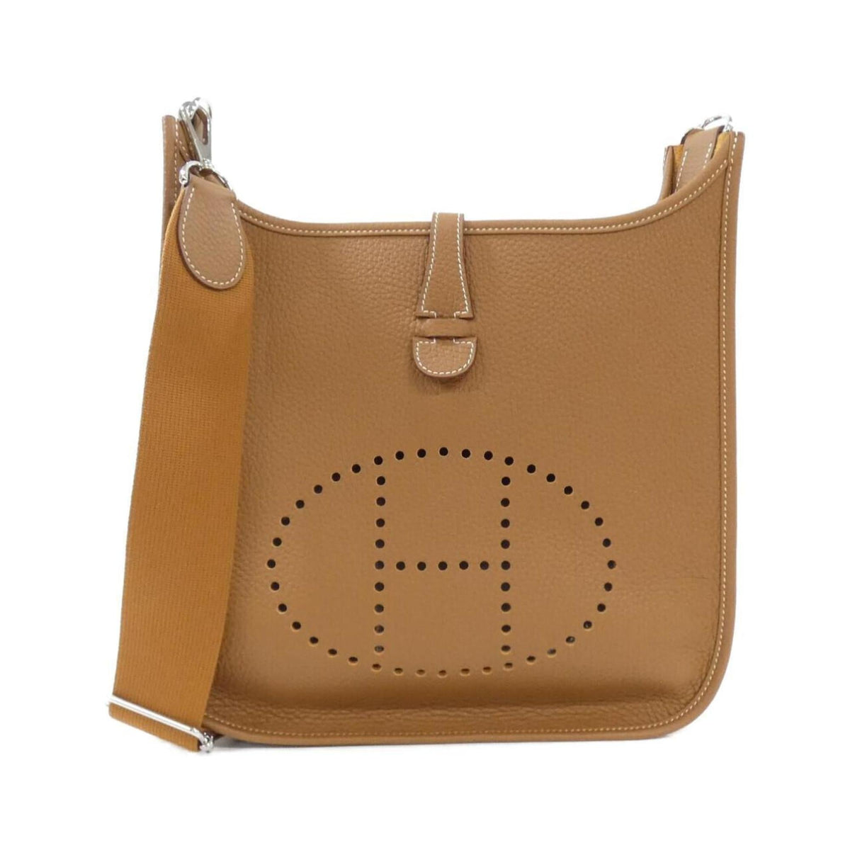 Hermes Gold Taurillon Clemence Leather Shoulder Bag (Pre-Owned)