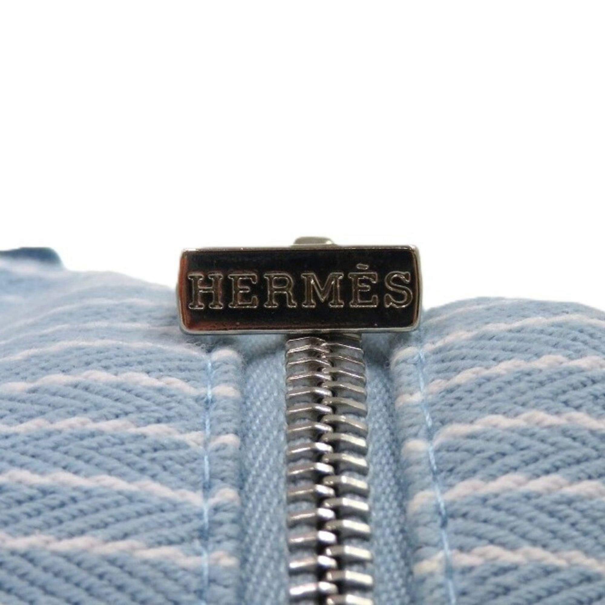 Hermes Blue White Cotton Pouch (Pre-Owned)