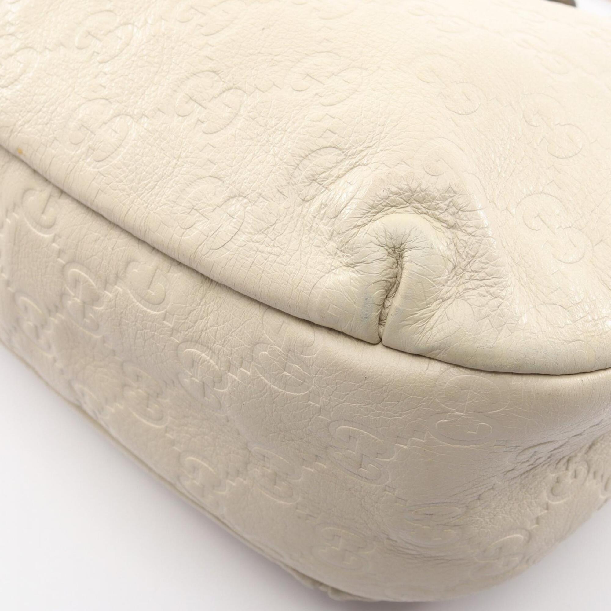 Gucci Ivory Leather Handbag Shoulder Bag (Pre-Owned)