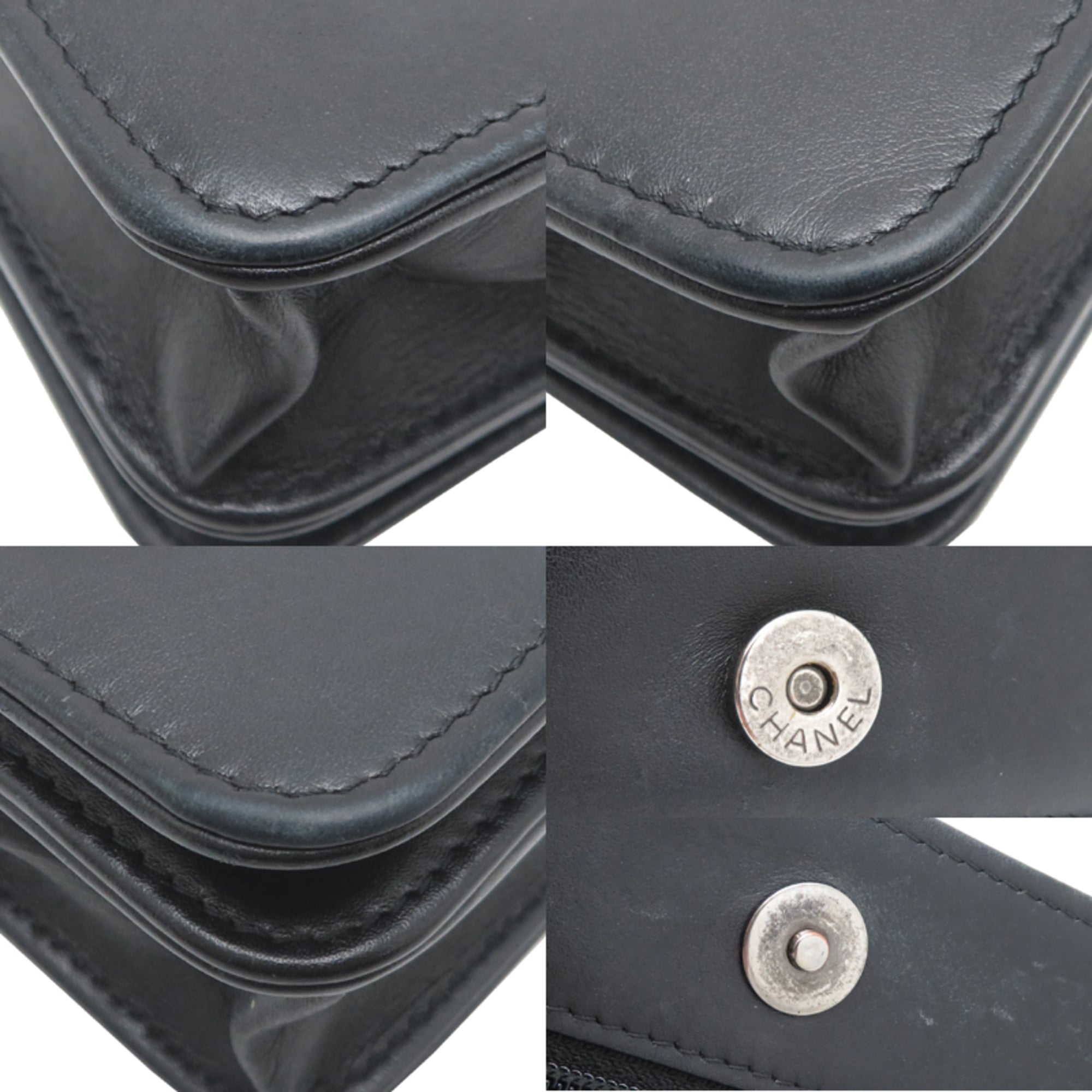 Chanel Black Leather Chain/Shoulder Wallet (Pre-Owned)