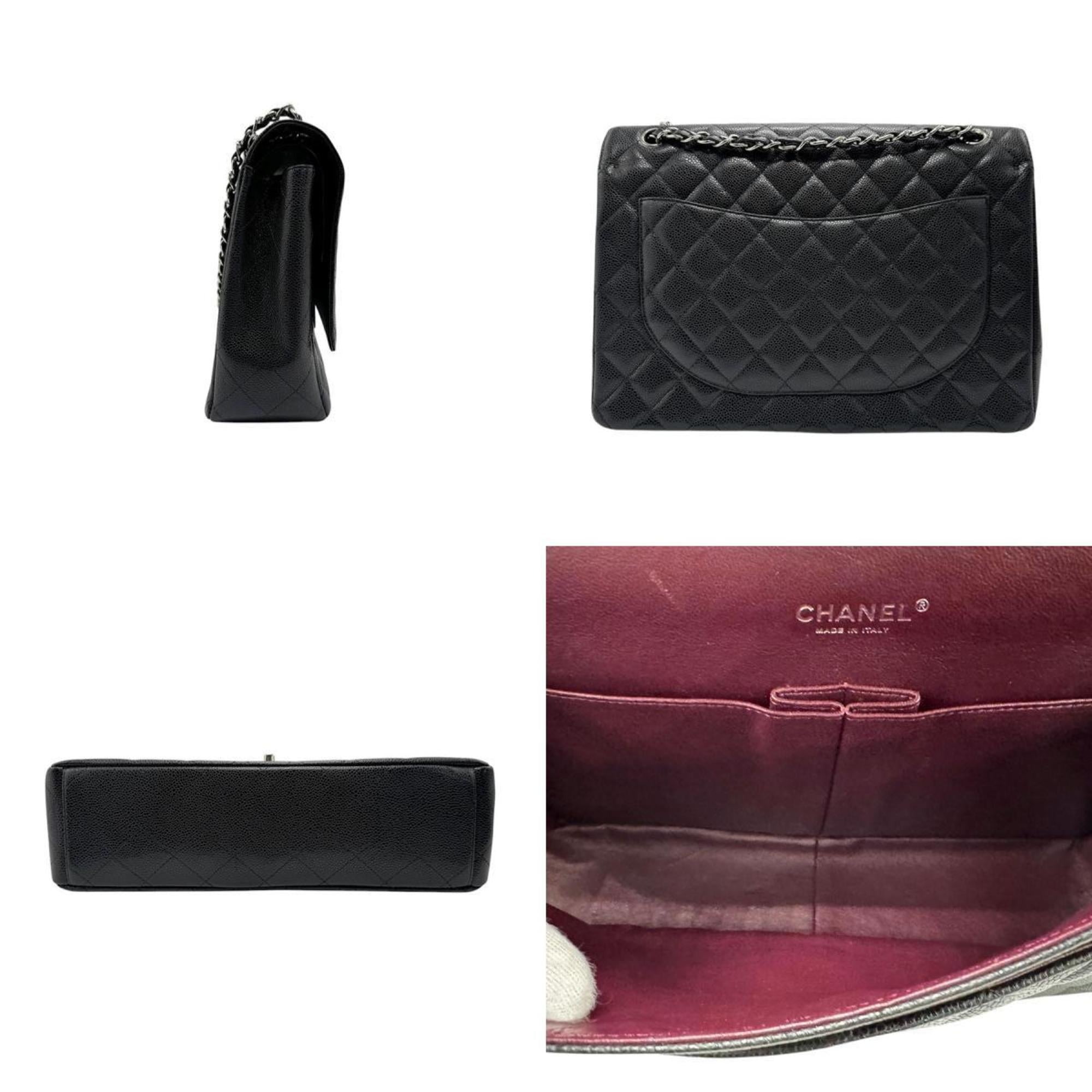 Chanel Black Caviar Leather Shoulder Bag (Pre-Owned)