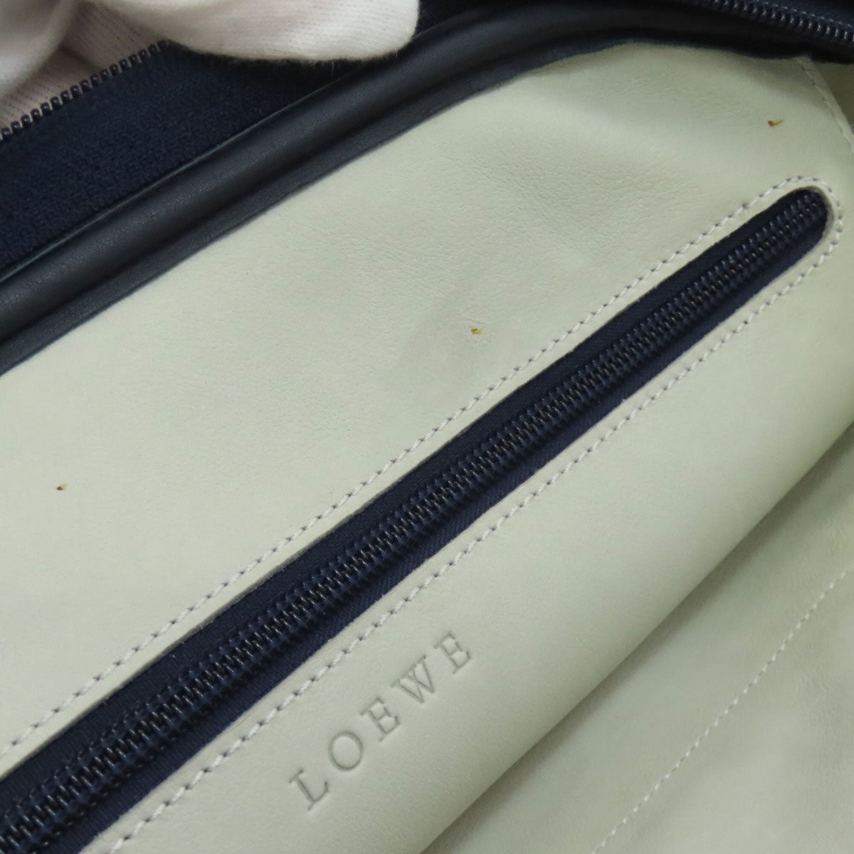 Loewe Navy Leather Suede Tote Bag (Pre-Owned)