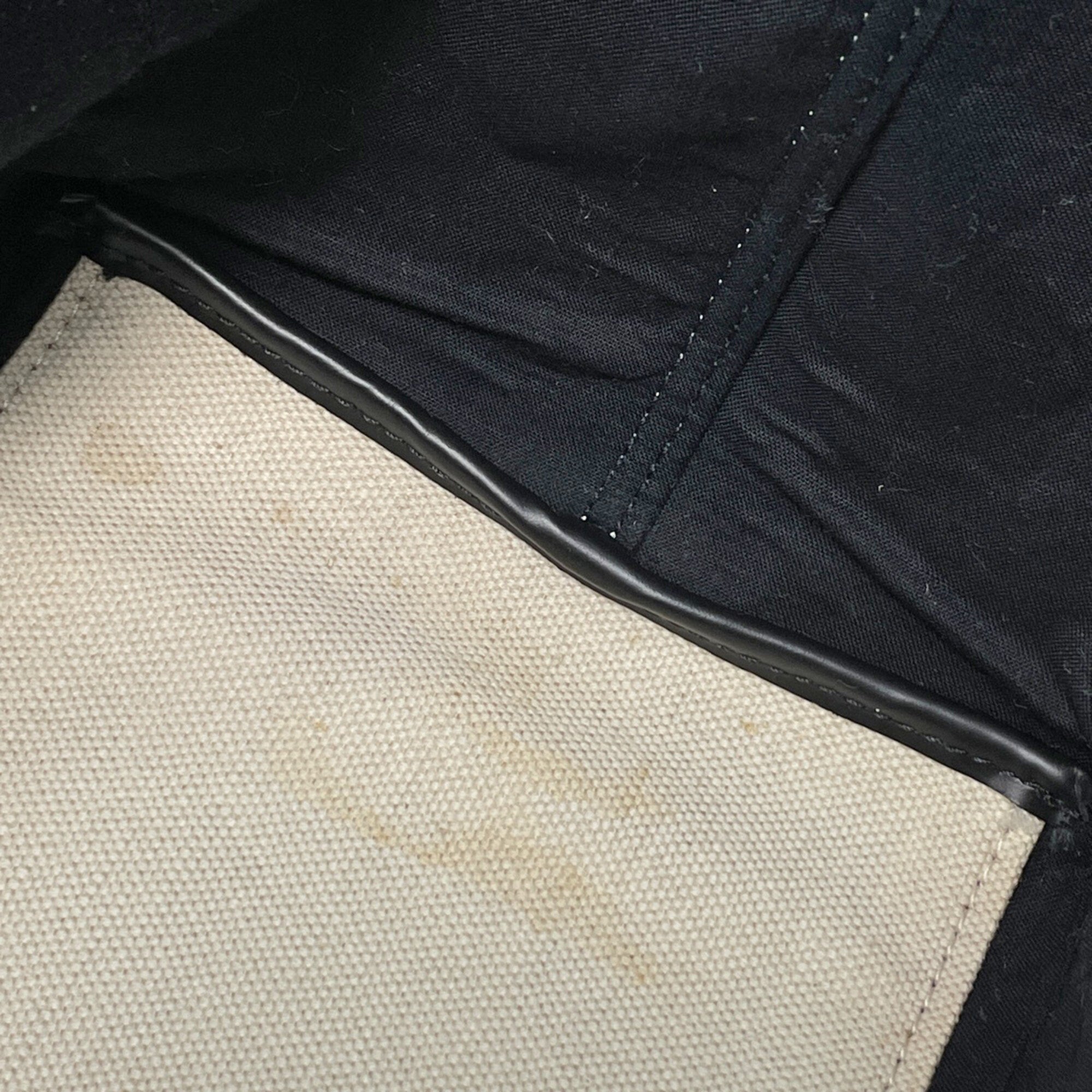 Balenciaga Black Ivory Navy Canvas Tote Bag (Pre-Owned)