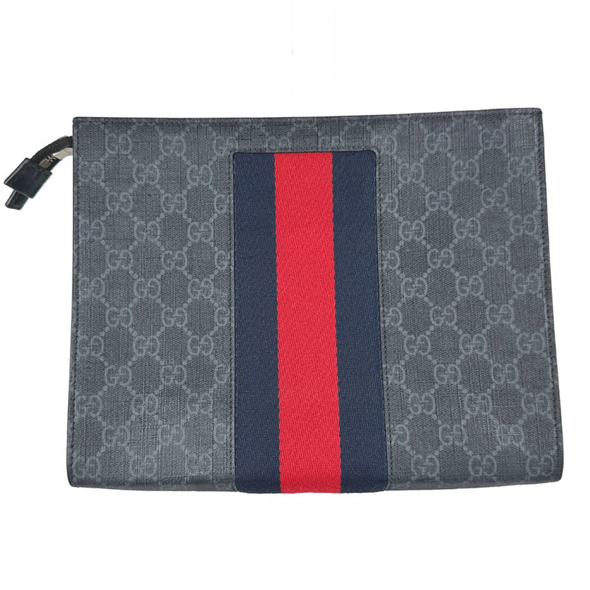 Gucci Navy Gg Supreme Clutch Bag (Pre-Owned)