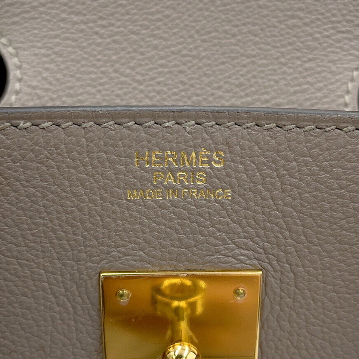 Hermes Gray Togo Leather Handbag (Pre-Owned)