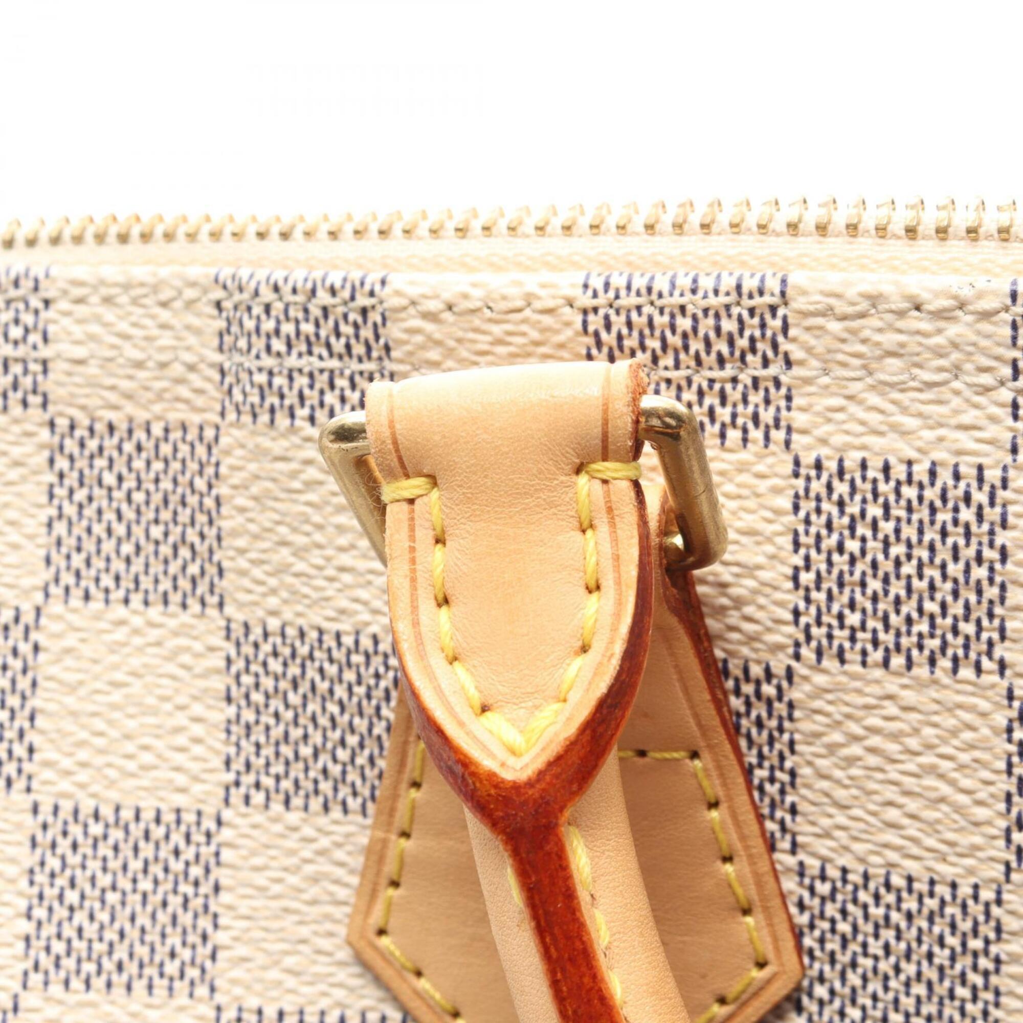Louis Vuitton White Pvc Coated Canvas Leather Handbag (Pre-Owned)