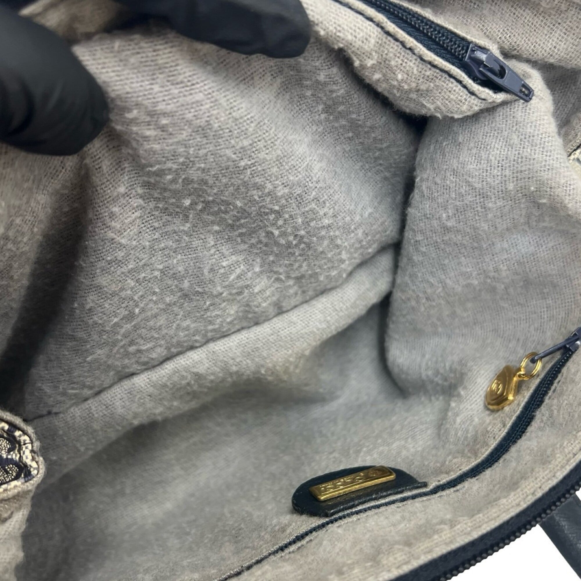 Gucci Navy Pvc Leather Boston Bag Handbag (Pre-Owned)