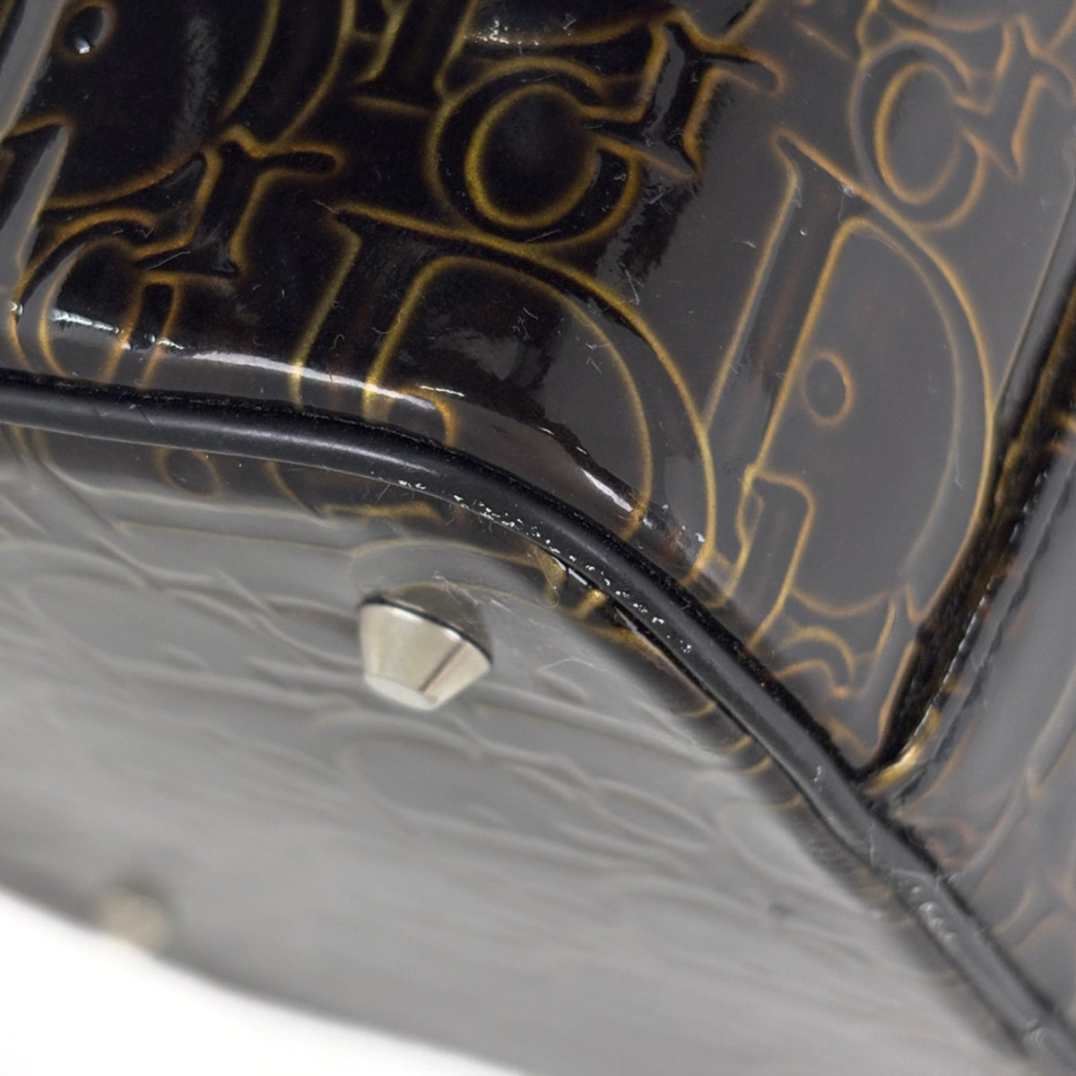Christian Dior Trotter Bronze Patent Leather Pouch (Pre-Owned)