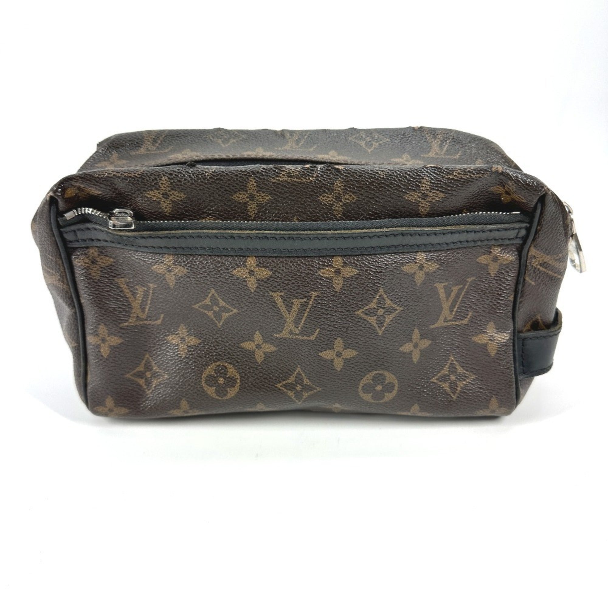 Louis Vuitton Black Brown Monogram Canvas Clutch Bag Pouch (Pre-Owned)