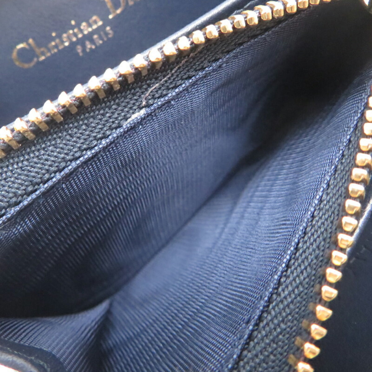 Christian Dior Black White Leather Coin Purse/Coin Case (Pre-Owned)