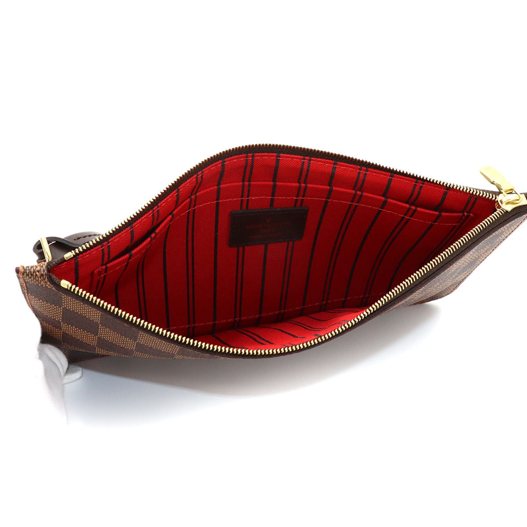 Louis Vuitton Damier Canvas Ebene Faux Leather Handbag Pouch (Pre-Owned)