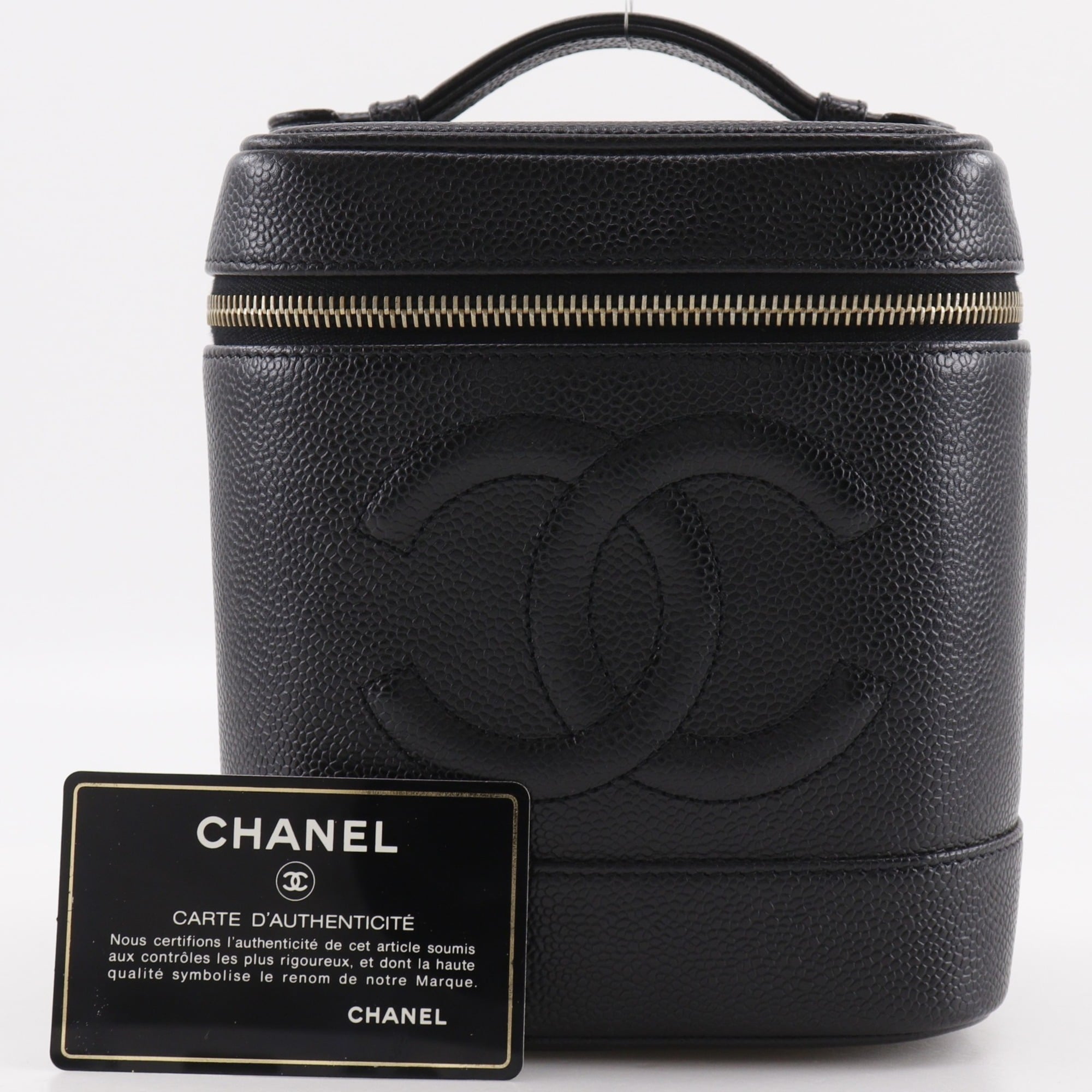 Chanel Black Grained Calfskin Vanity Bag (Pre-Owned)