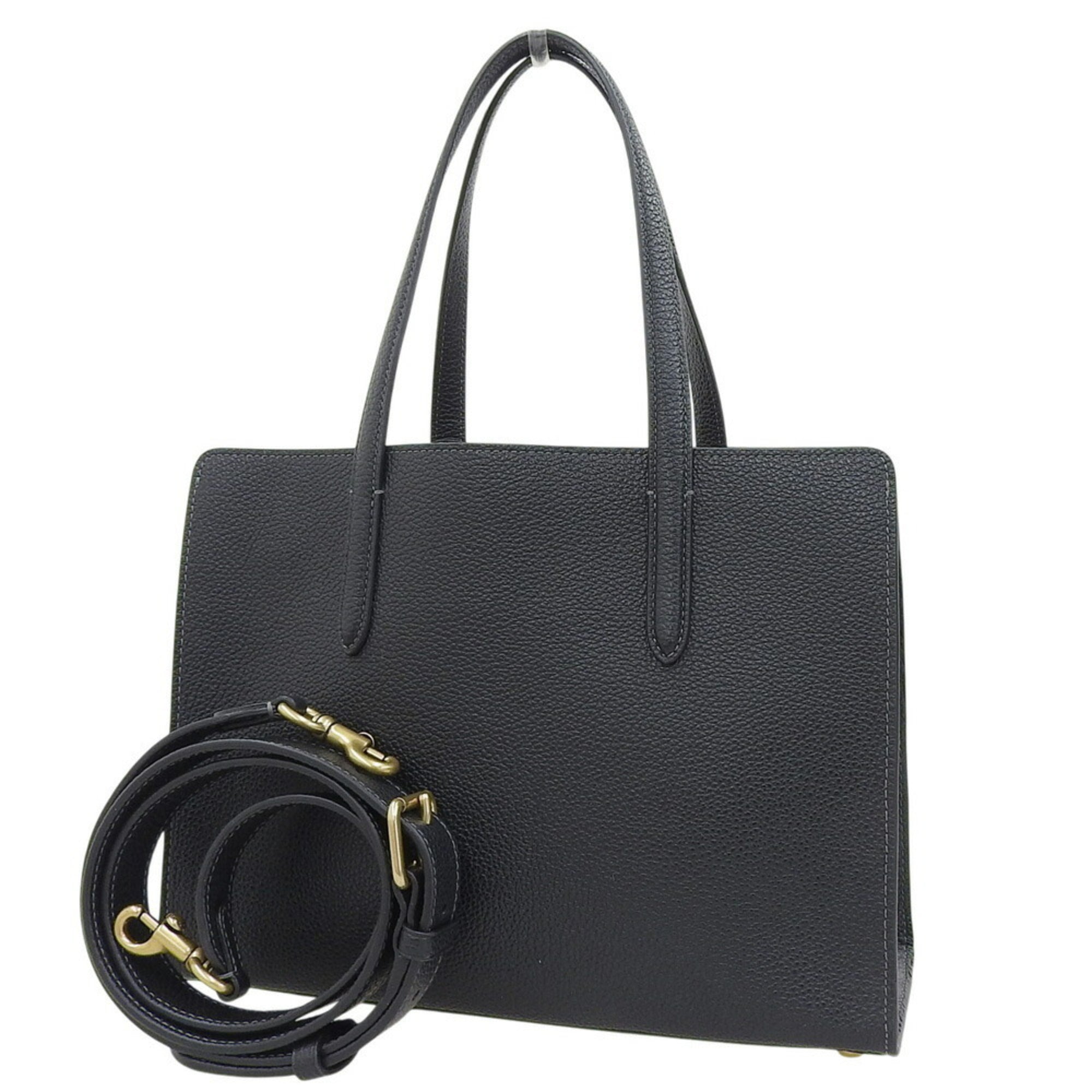 Coach Black Leather Tote Bag (Pre-Owned)