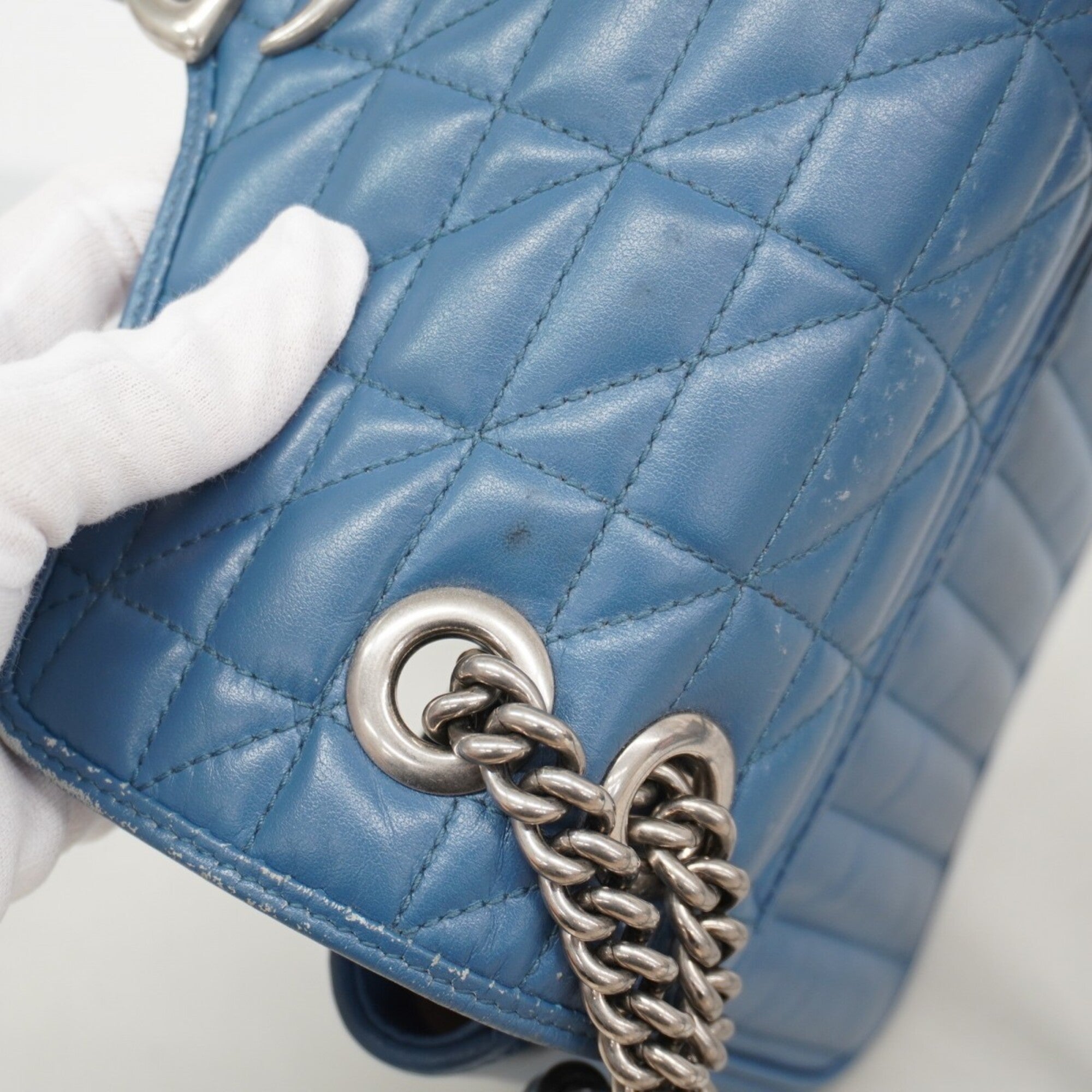 Gucci Blue Leather Shoulder Bag (Pre-Owned)