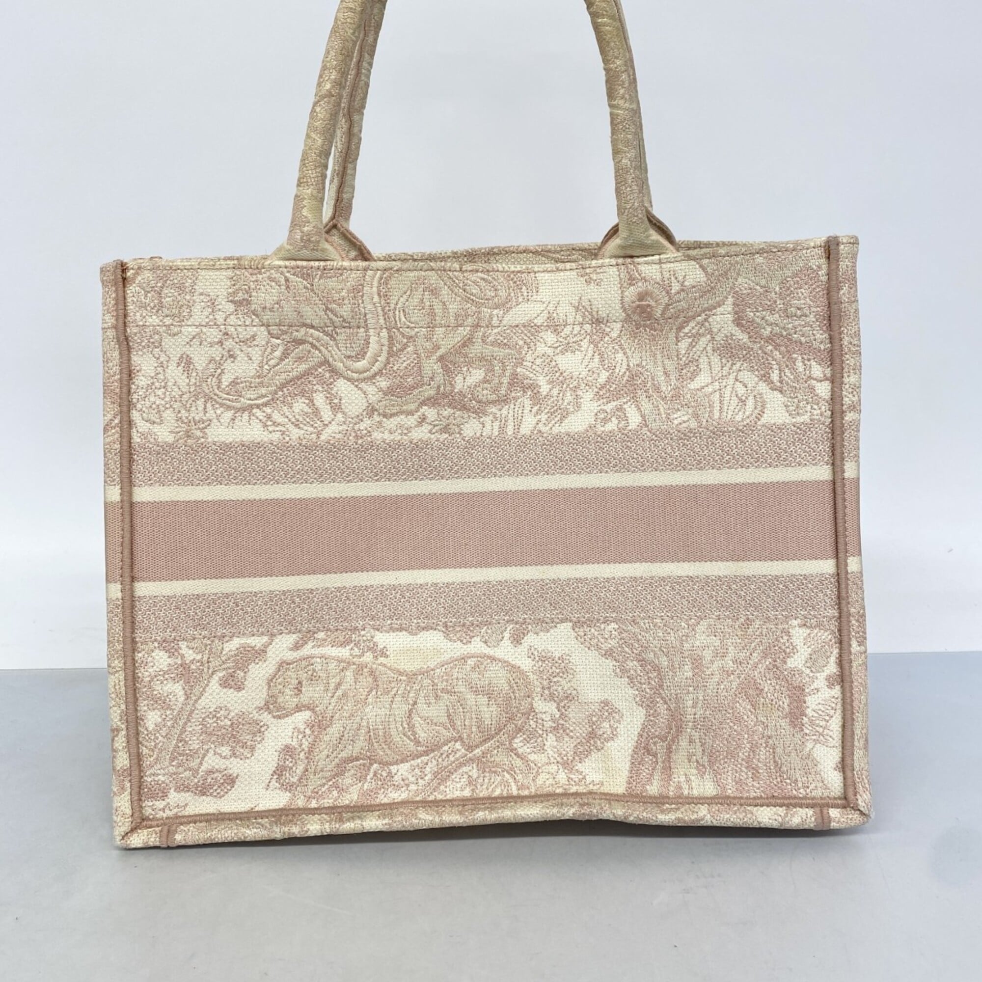Christian Dior Pink White Canvas Tote Bag (Pre-Owned)