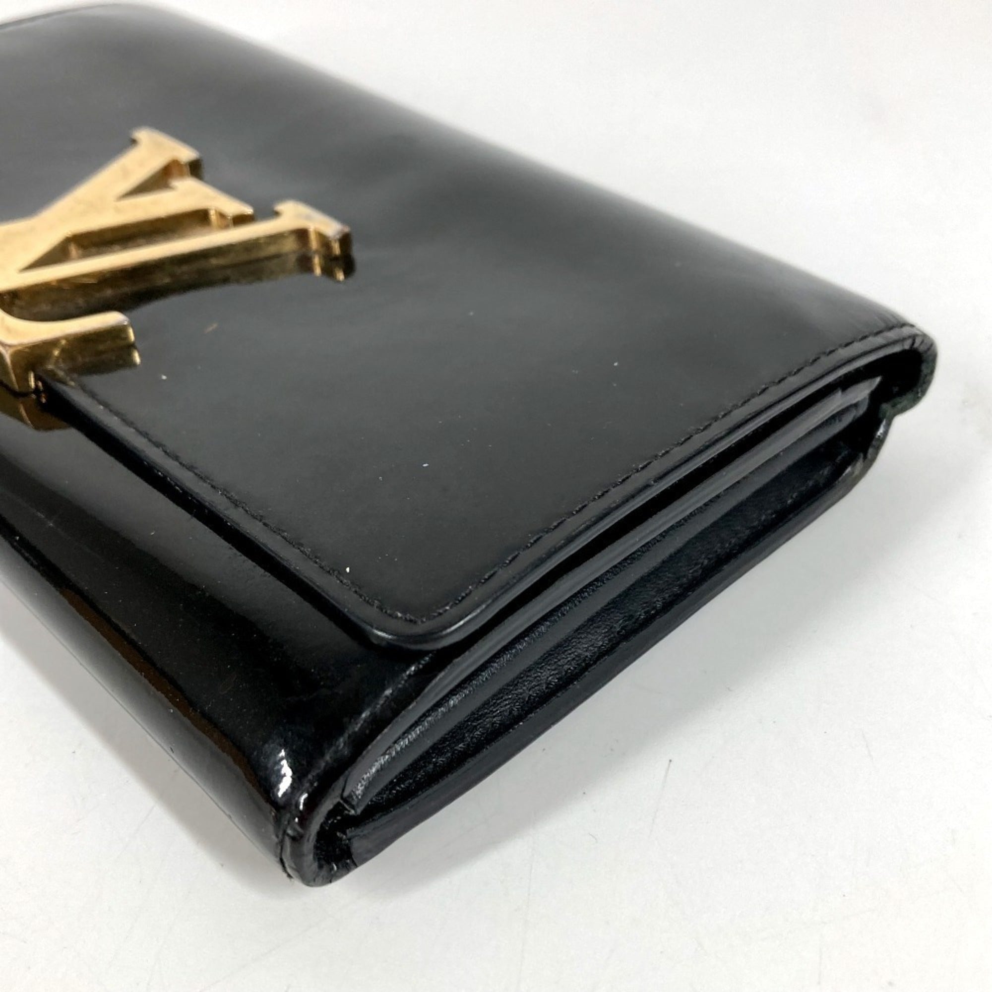 Louis Vuitton Black Patent Leather Long Wallet (Bi-Fold) (Pre-Owned)
