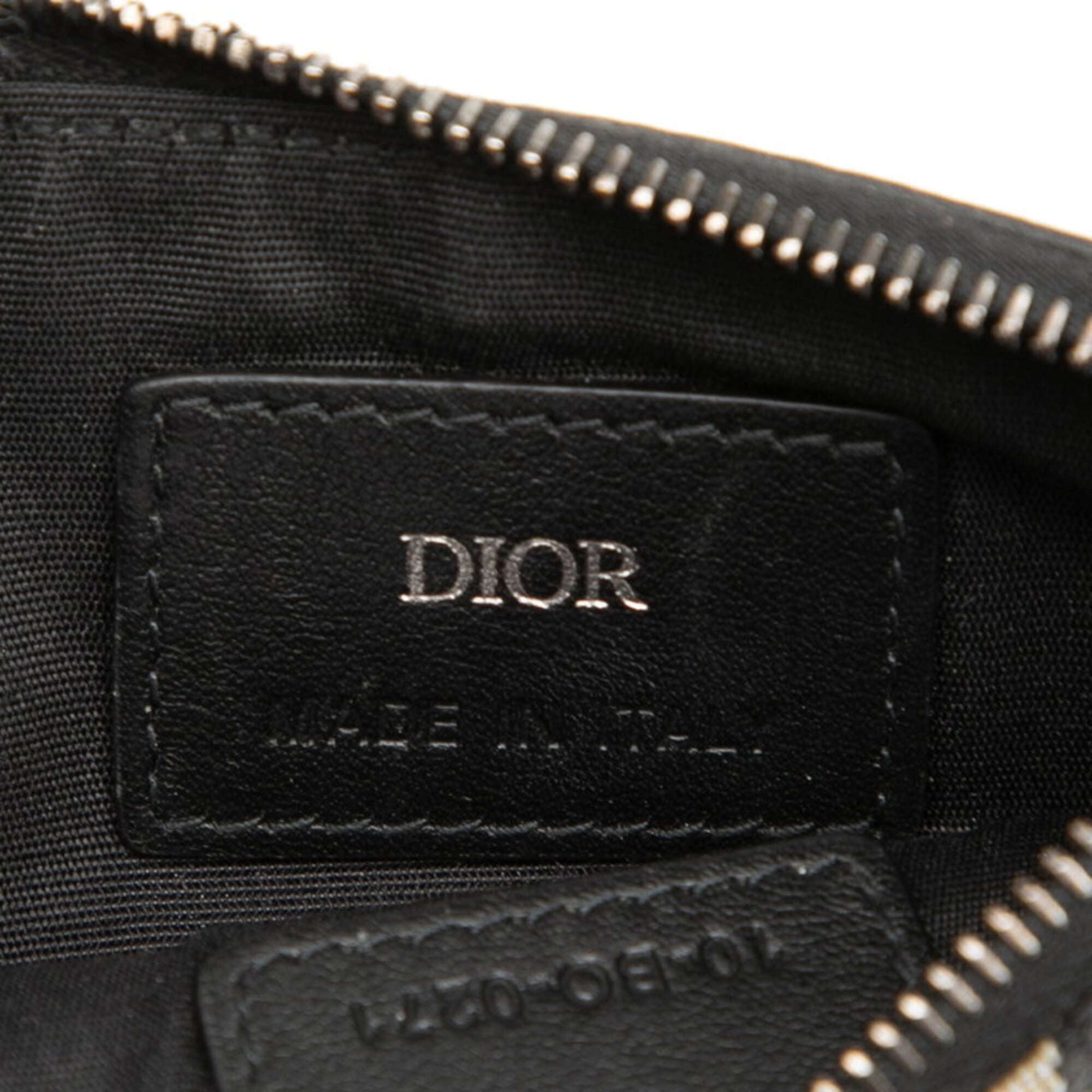 Christian Dior Beige Navy Jacquard Coin Purse/Coin Case (Pre-Owned)