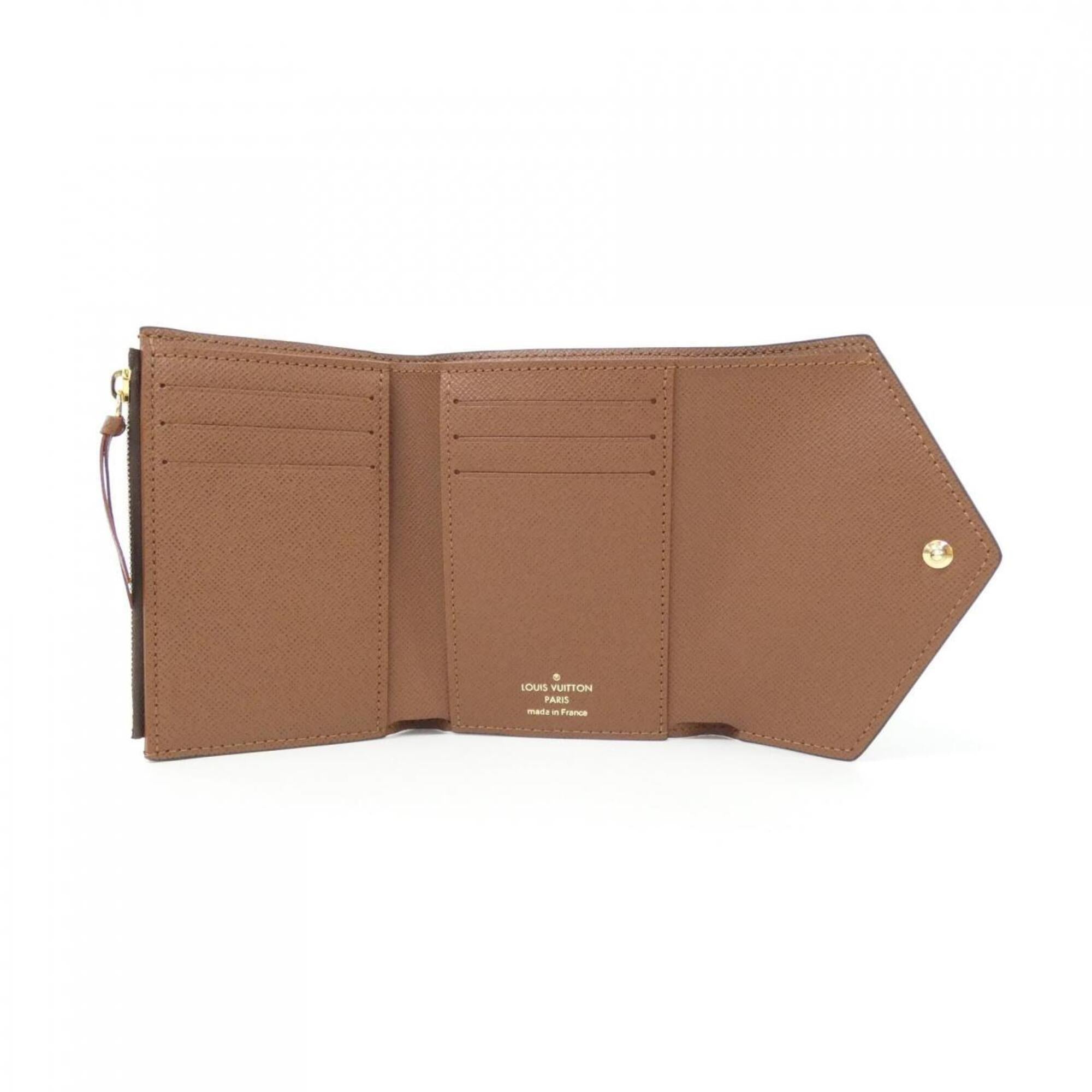 Louis Vuitton Marron Coated Canvas Wallet (Tri-Fold) (Pre-Owned)
