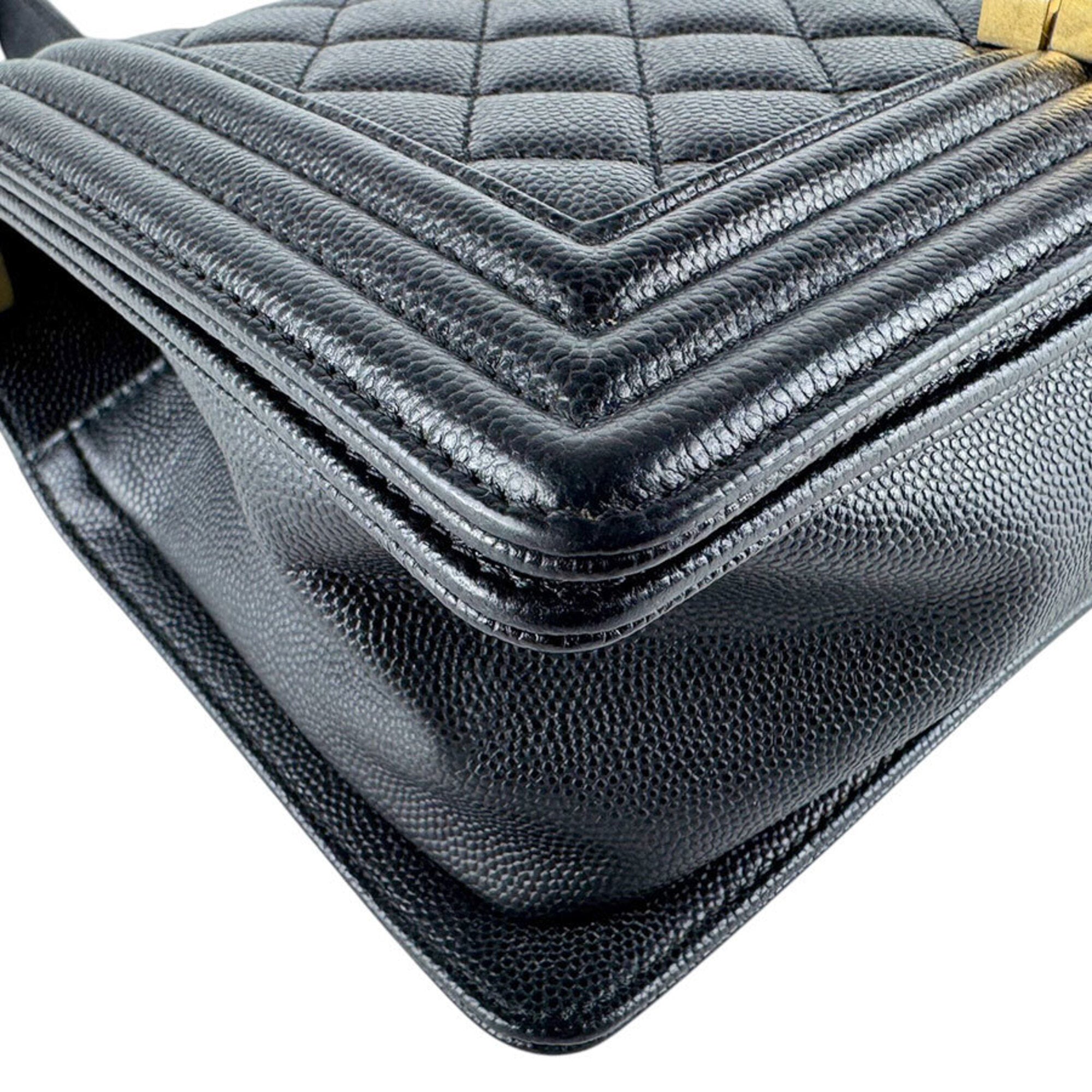 Chanel Black Grained Calfskin Shoulder Bag (Pre-Owned)