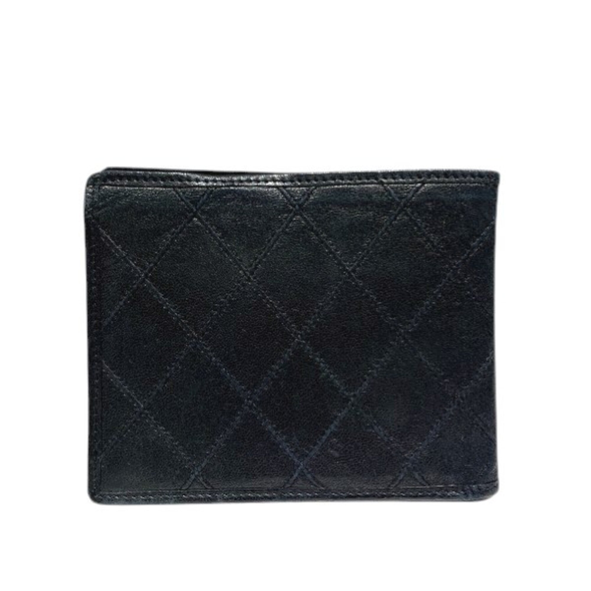 Chanel Black Leather Wallet (Bi-Fold) (Pre-Owned)