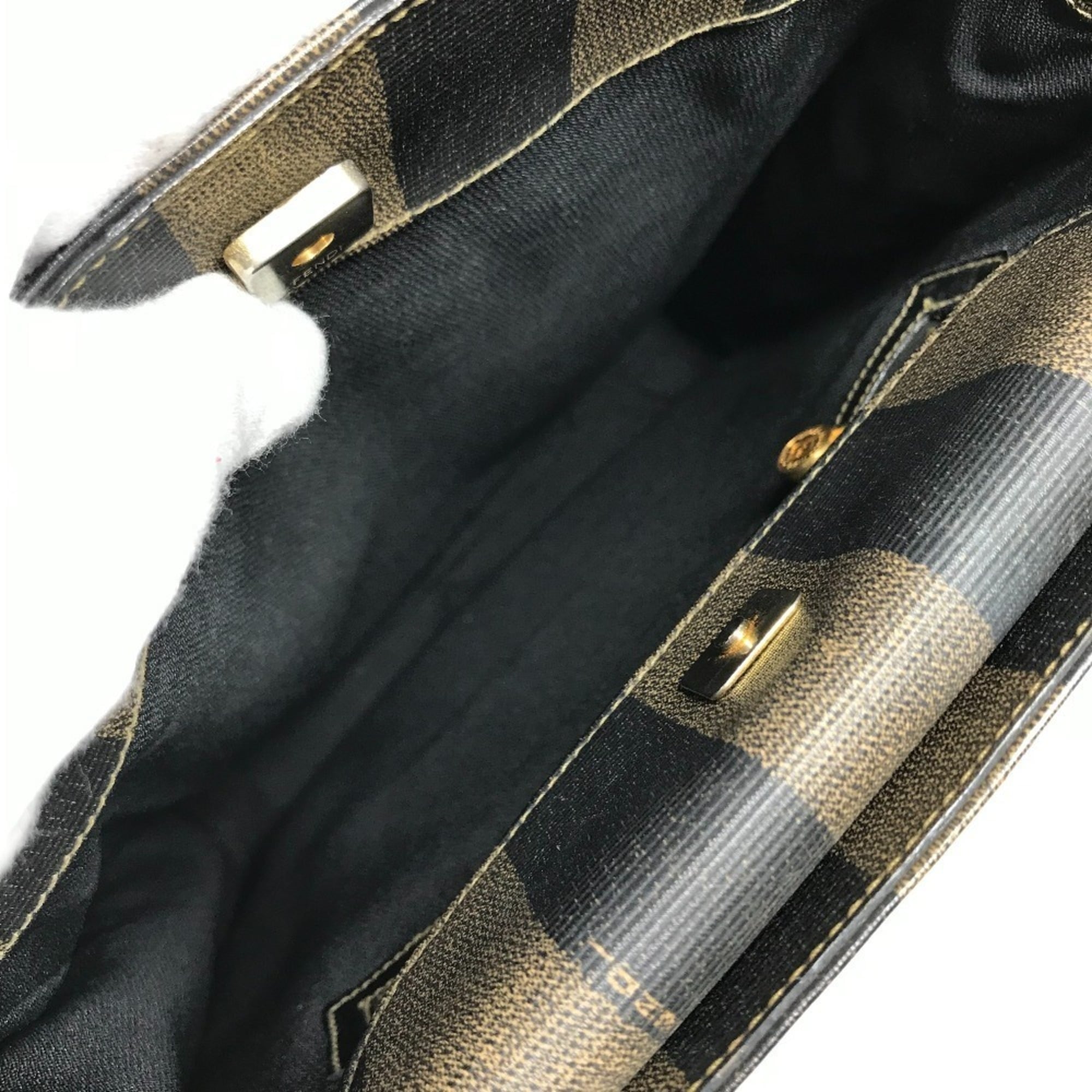Fendi Khaki Pvc Leather Handbag Tote Bag (Pre-Owned)