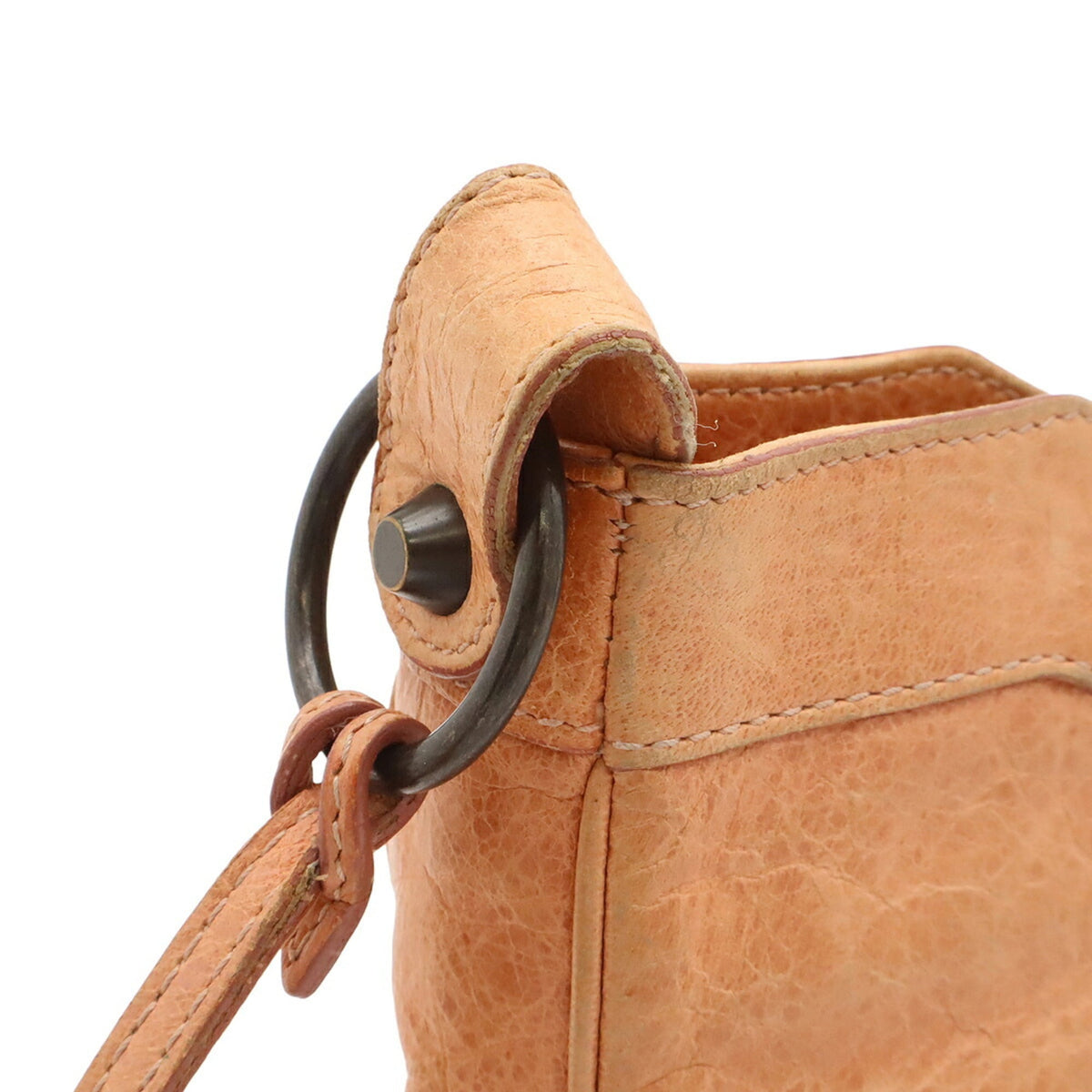 Balenciaga Hip Salmon Pink Leather Clutch Bag Pochette Shoulder Bag (Pre-Owned)