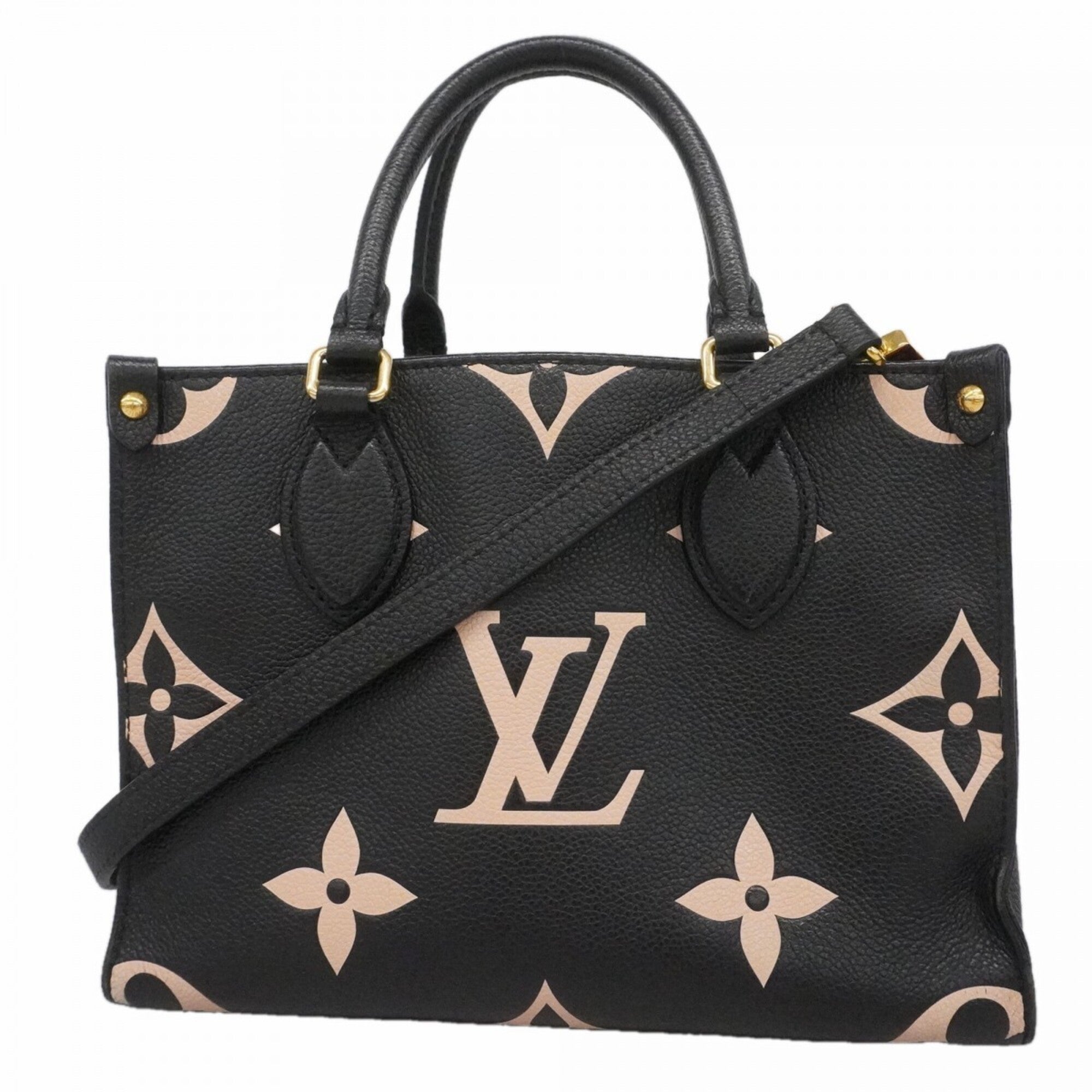 Louis Vuitton Beige Black Handbag (Pre-Owned)