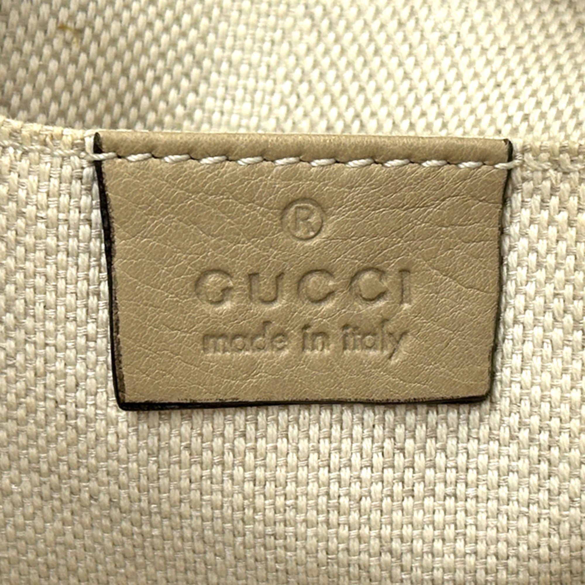 Gucci Beige Leather Handbag Shoulder Bag (Pre-Owned)