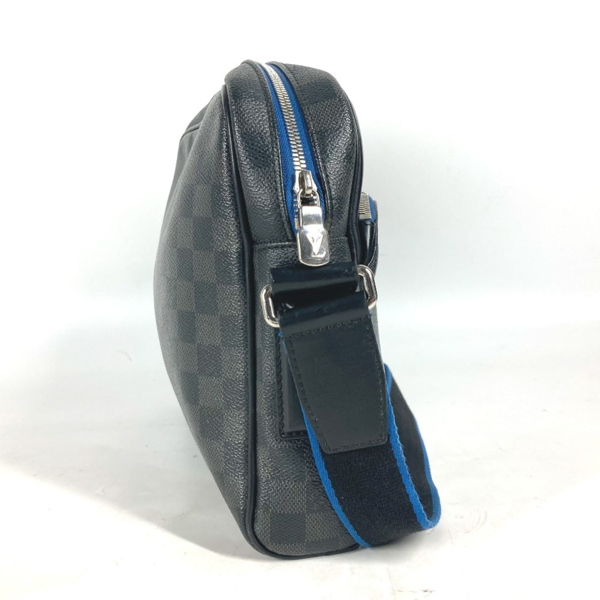 Louis Vuitton Black Blue Damier Graphite Shoulder Bag (Pre-Owned)