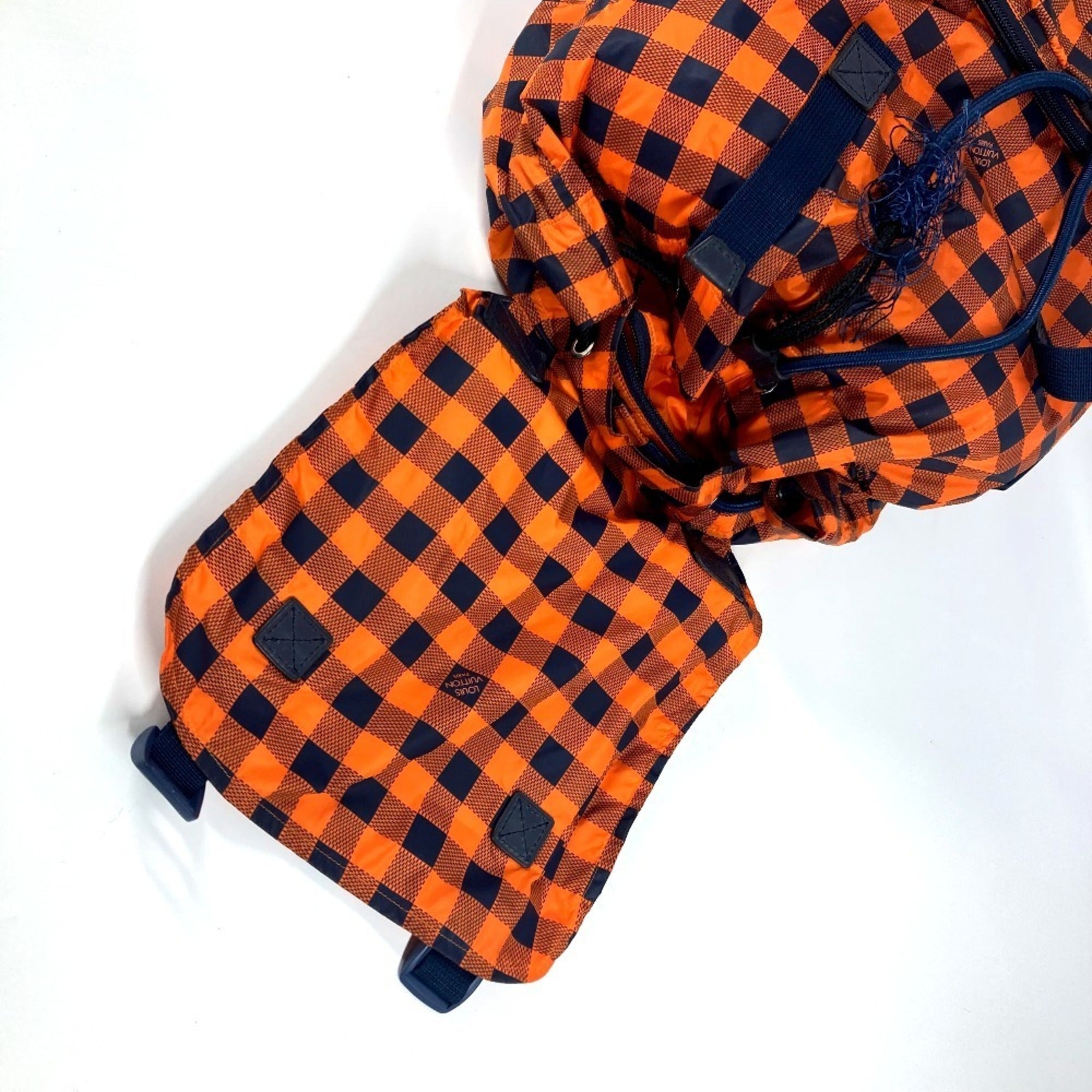 Louis Vuitton Damier Canvas Navy Orange Nylon Backpack (Pre-Owned)