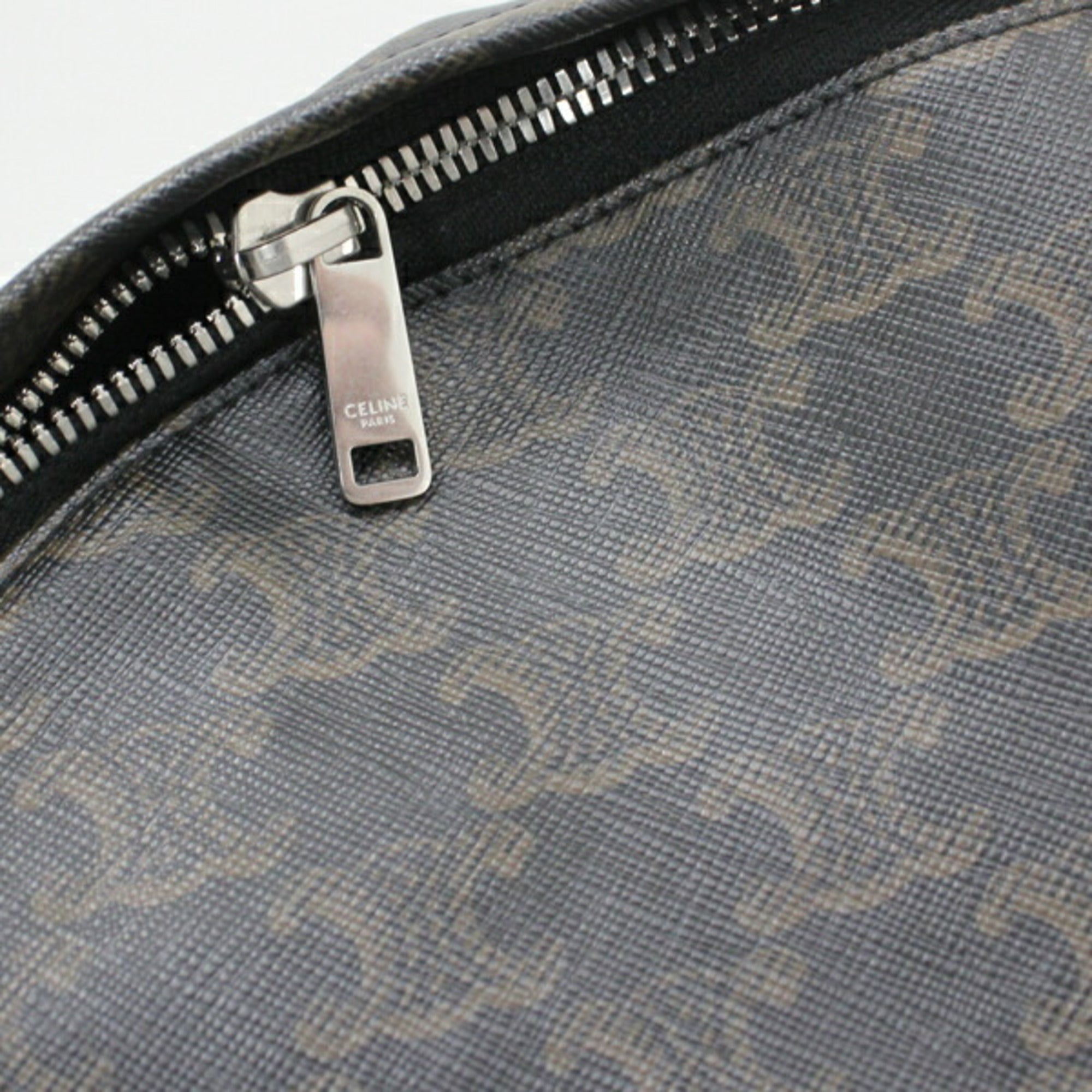 Celine Black Brown Canvas Leather Backpack (Pre-Owned)