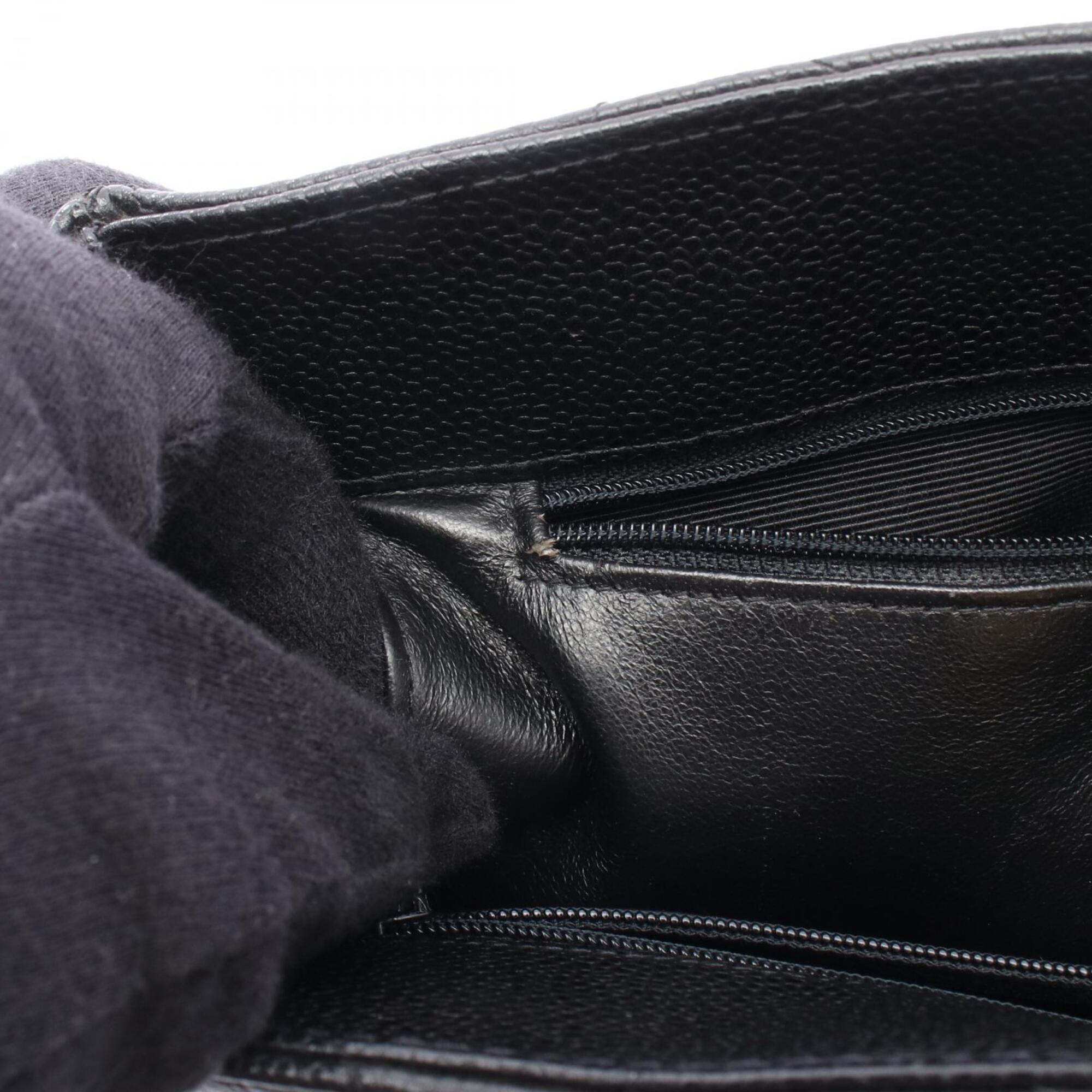 Chanel Matelasse Black Grained Calfskin Handbag Tote Bag (Pre-Owned)