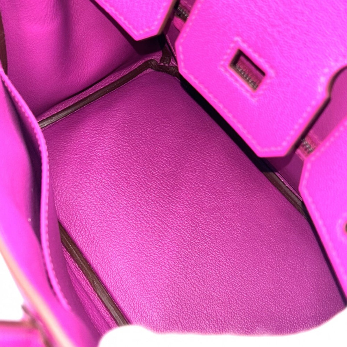 Hermes Purple Chevre Leather Handbag (Pre-Owned)