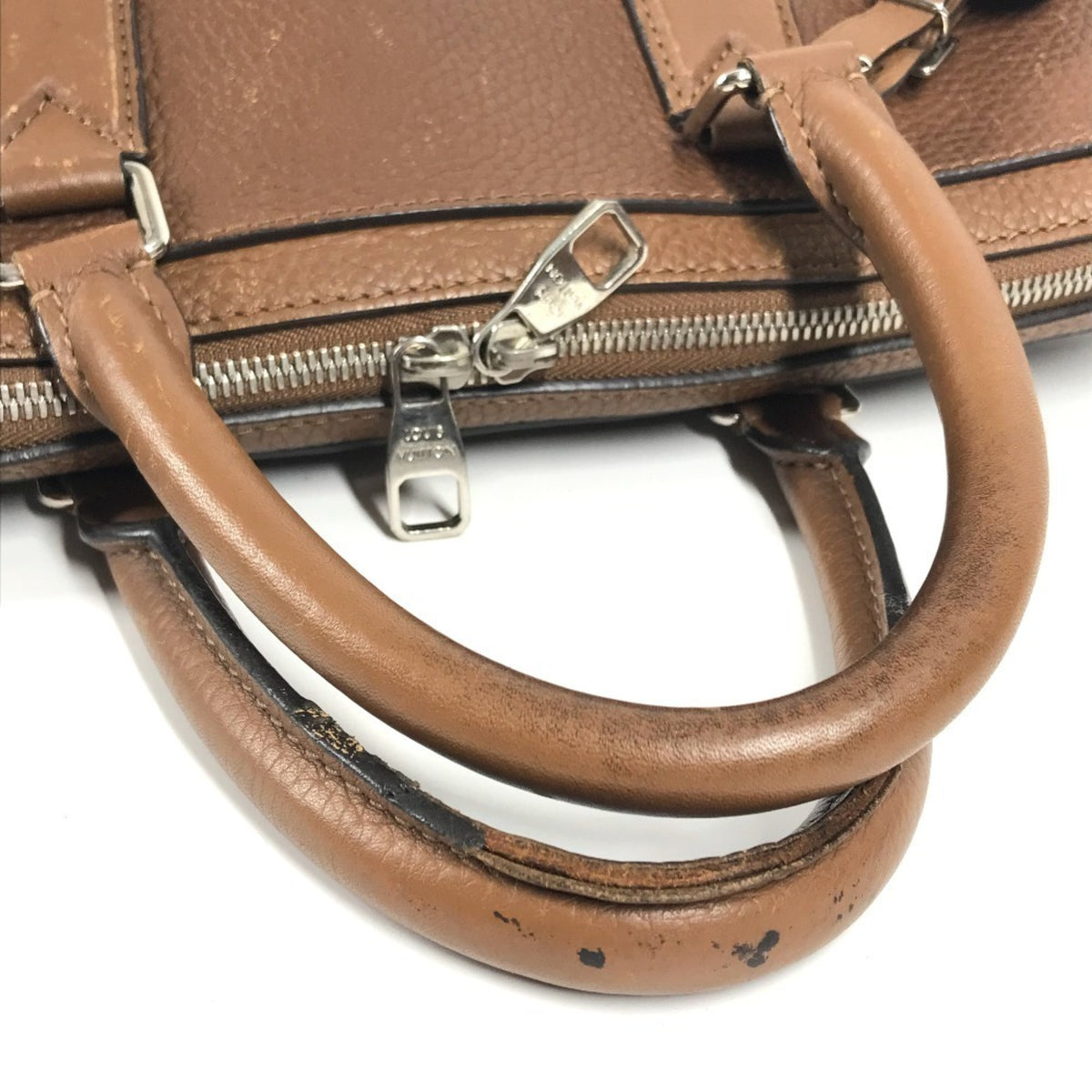Louis Vuitton Brown Leather Briefcase Handbag Tote Bag (Pre-Owned)
