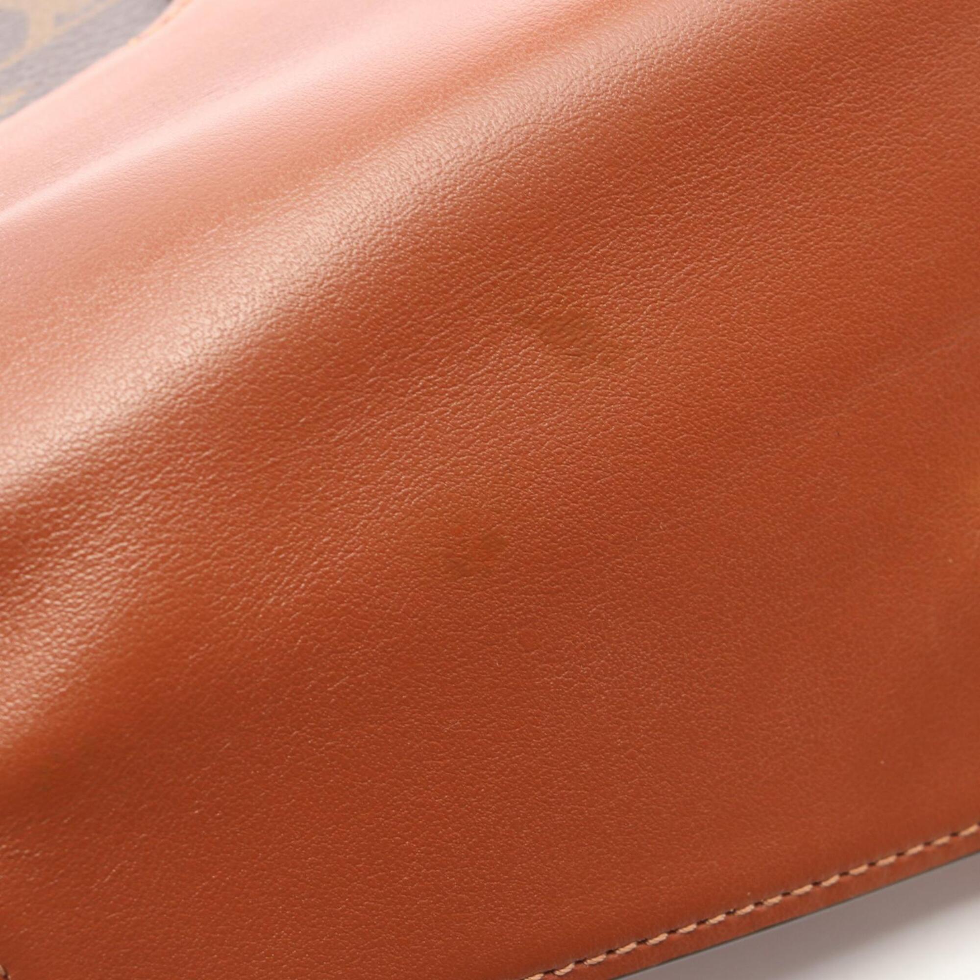 Louis Vuitton Brown Coated Canvas Leather Handbag Shoulder Bag (Pre-Owned)