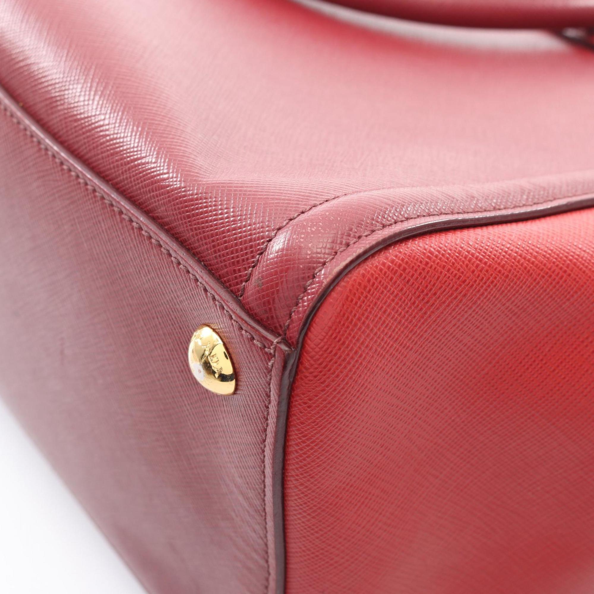 Prada Bordeaux Red Color Leather Handbag (Pre-Owned)