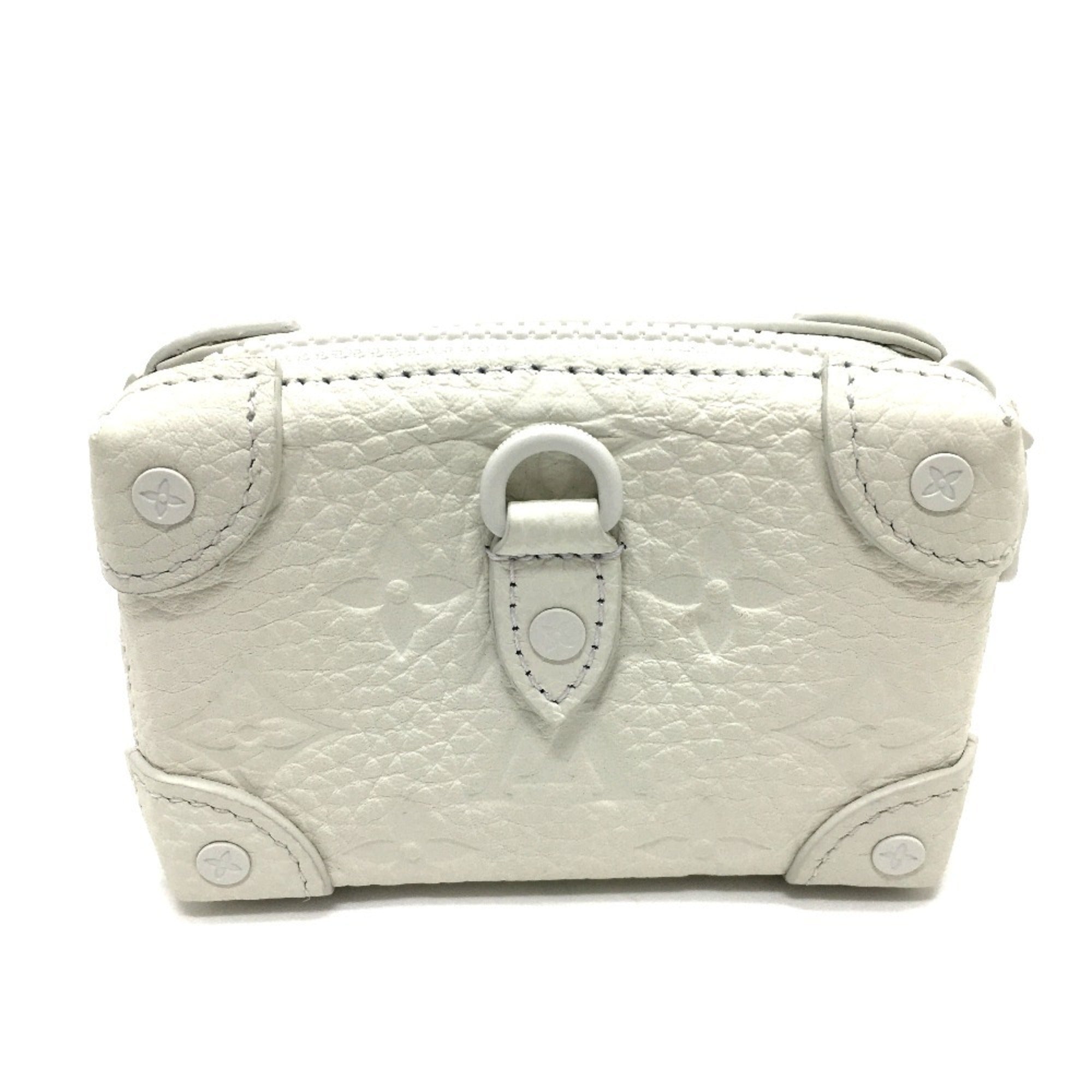 Louis Vuitton Monogram White Leather Coin Purse/Coin Case (Pre-Owned)