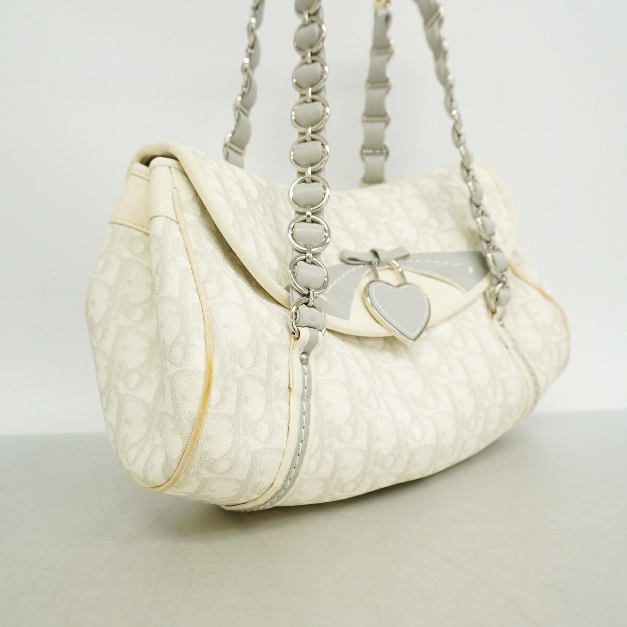 Christian Dior White Leather Pvc Shoulder Bag (Pre-Owned)