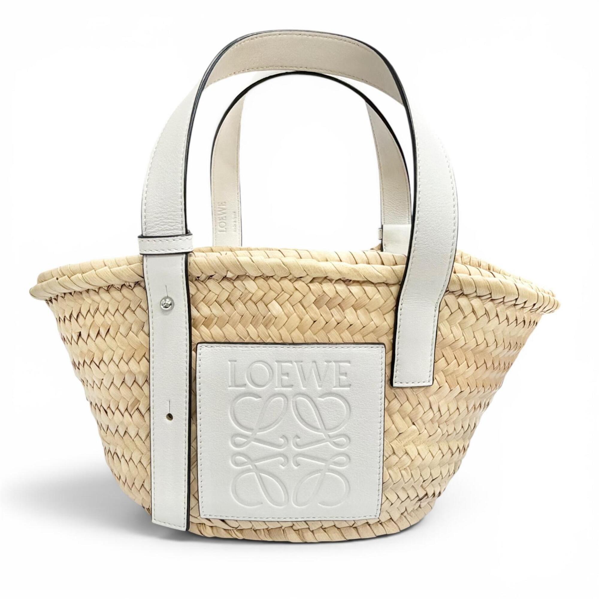 Loewe White Leather Basket Handbag (Pre-Owned)
