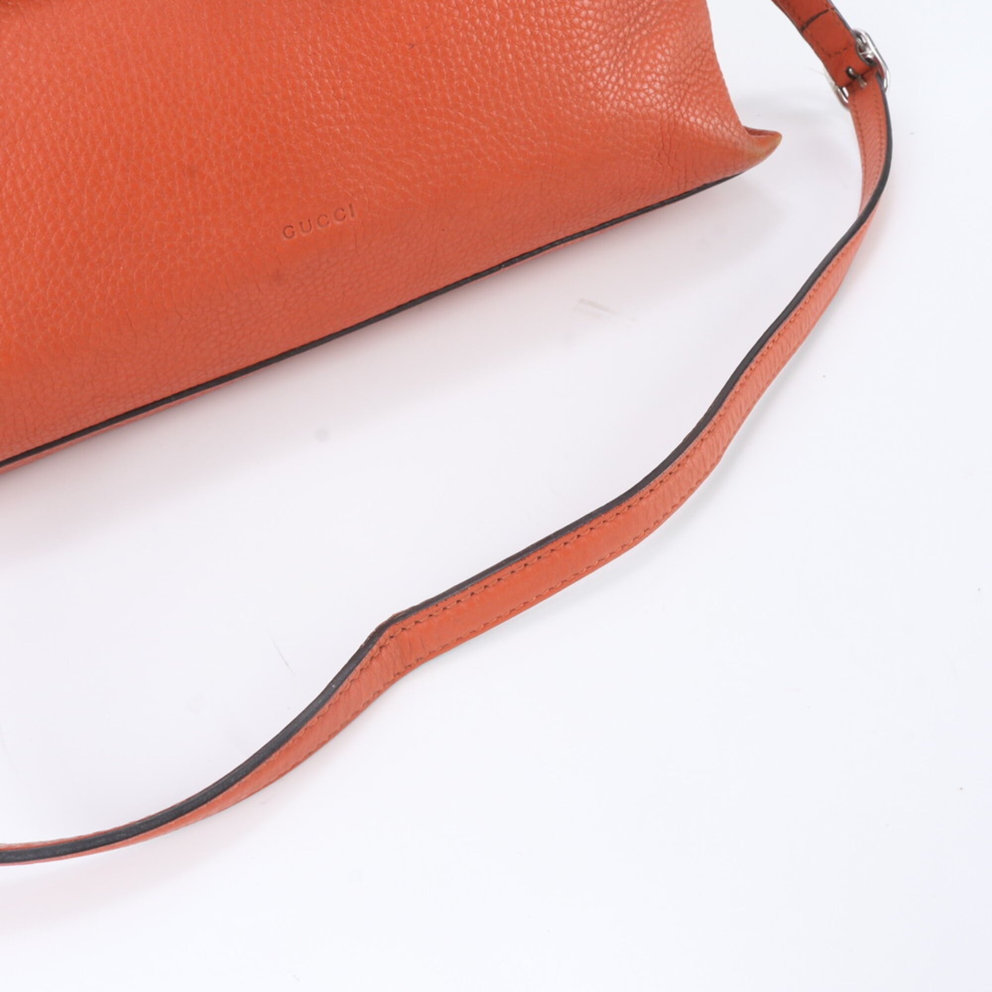 Gucci Orange Leather Crossbody Bag Handbag Shoulder Bag (Pre-Owned)