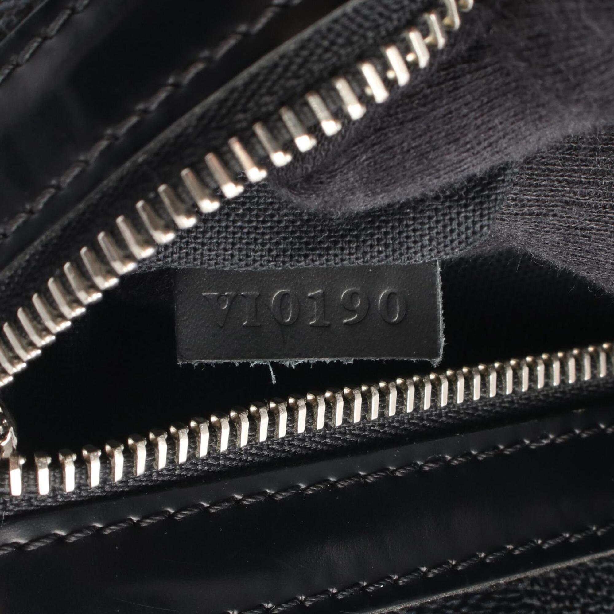 Louis Vuitton Black Coated Canvas Leather Handbag Shoulder Bag (Pre-Owned)