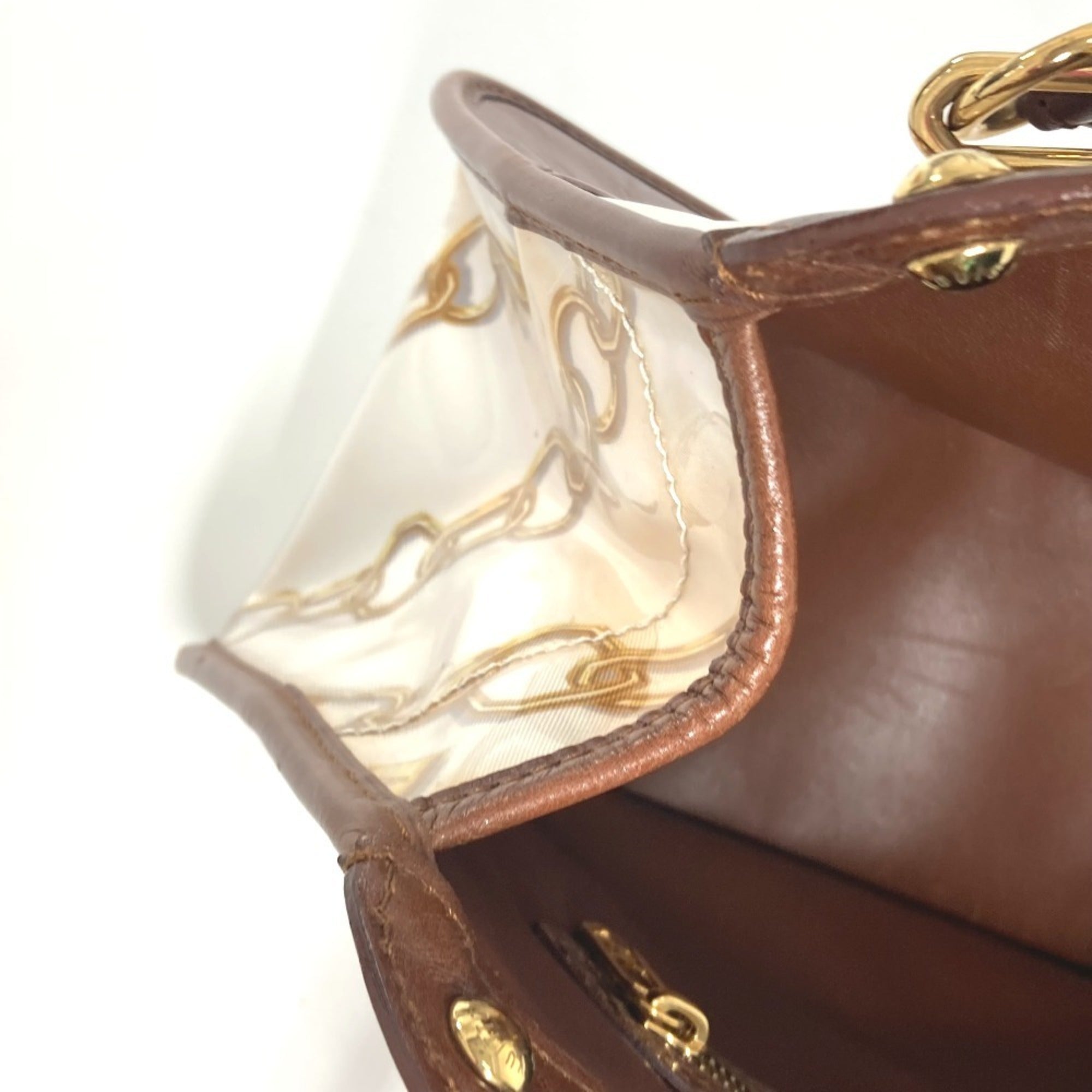 Louis Vuitton Brown White Vinyl Leather Handbag Shoulder Bag Tote Bag (Pre-Owned)
