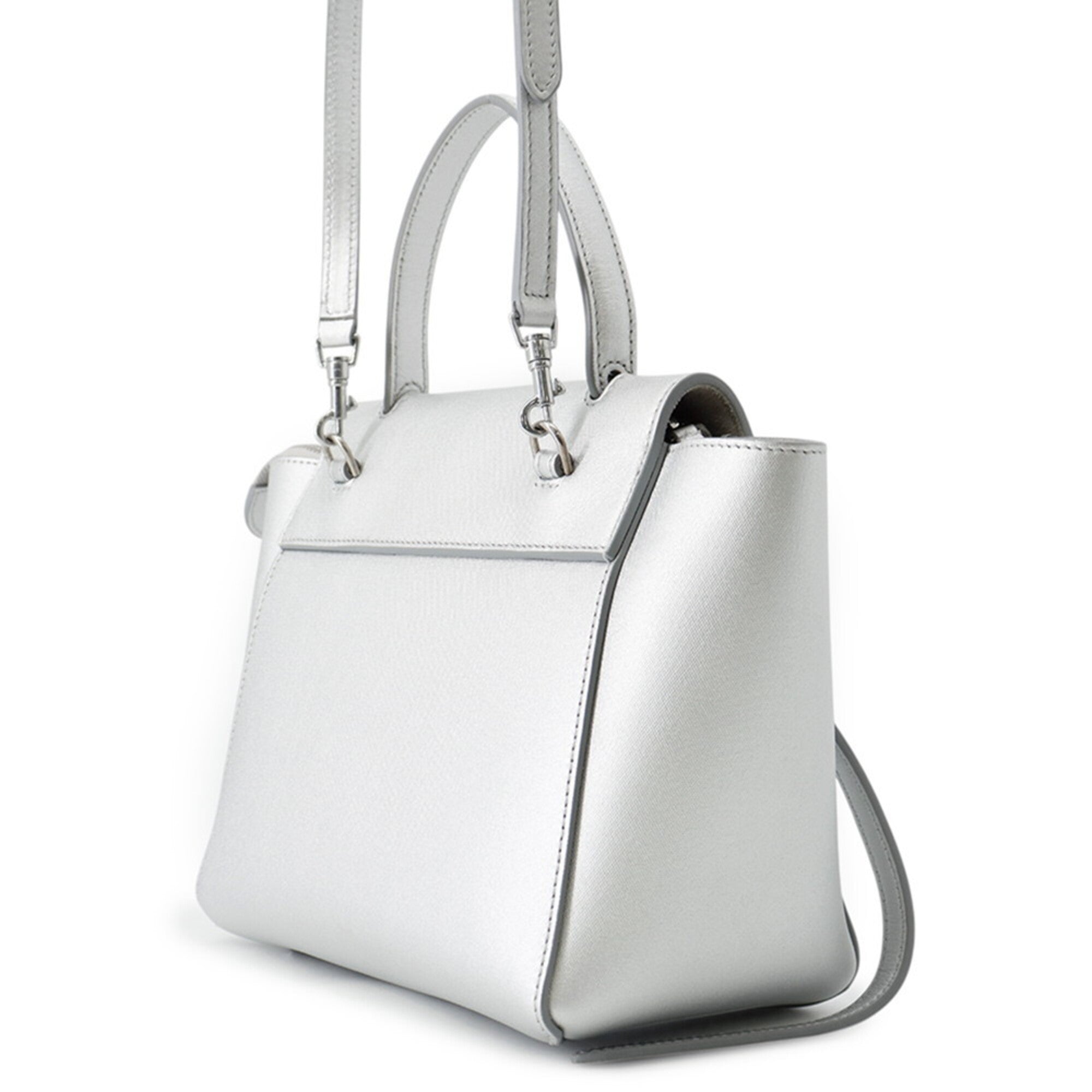 Celine Silver Leather Handbag (Pre-Owned)
