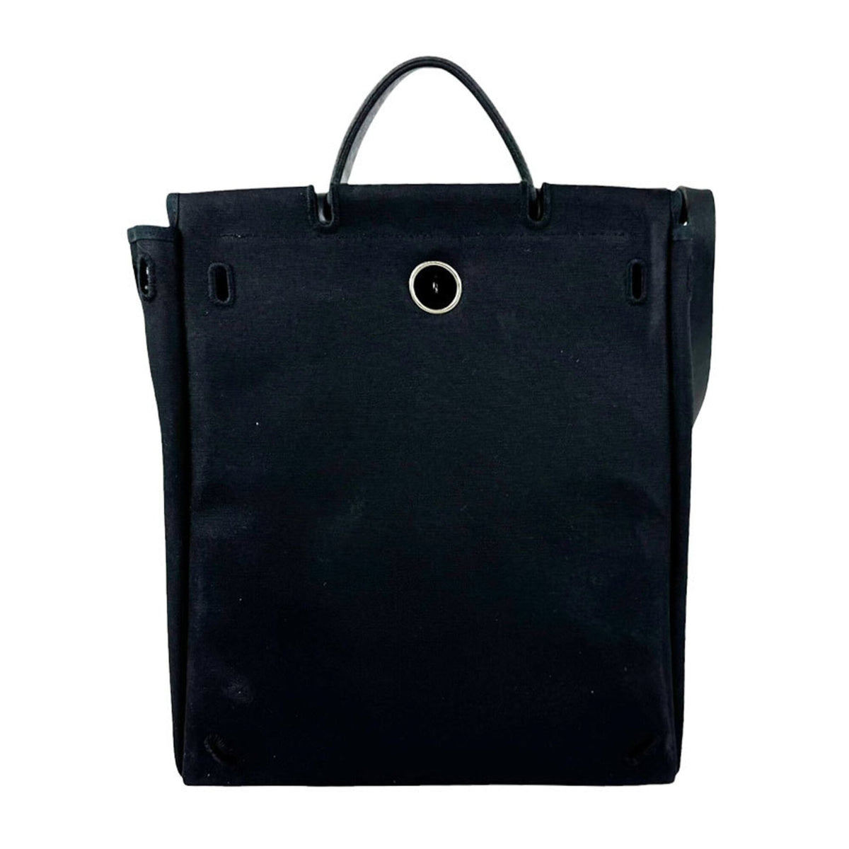 Hermes Black Toile Officier Handbag (Pre-Owned)