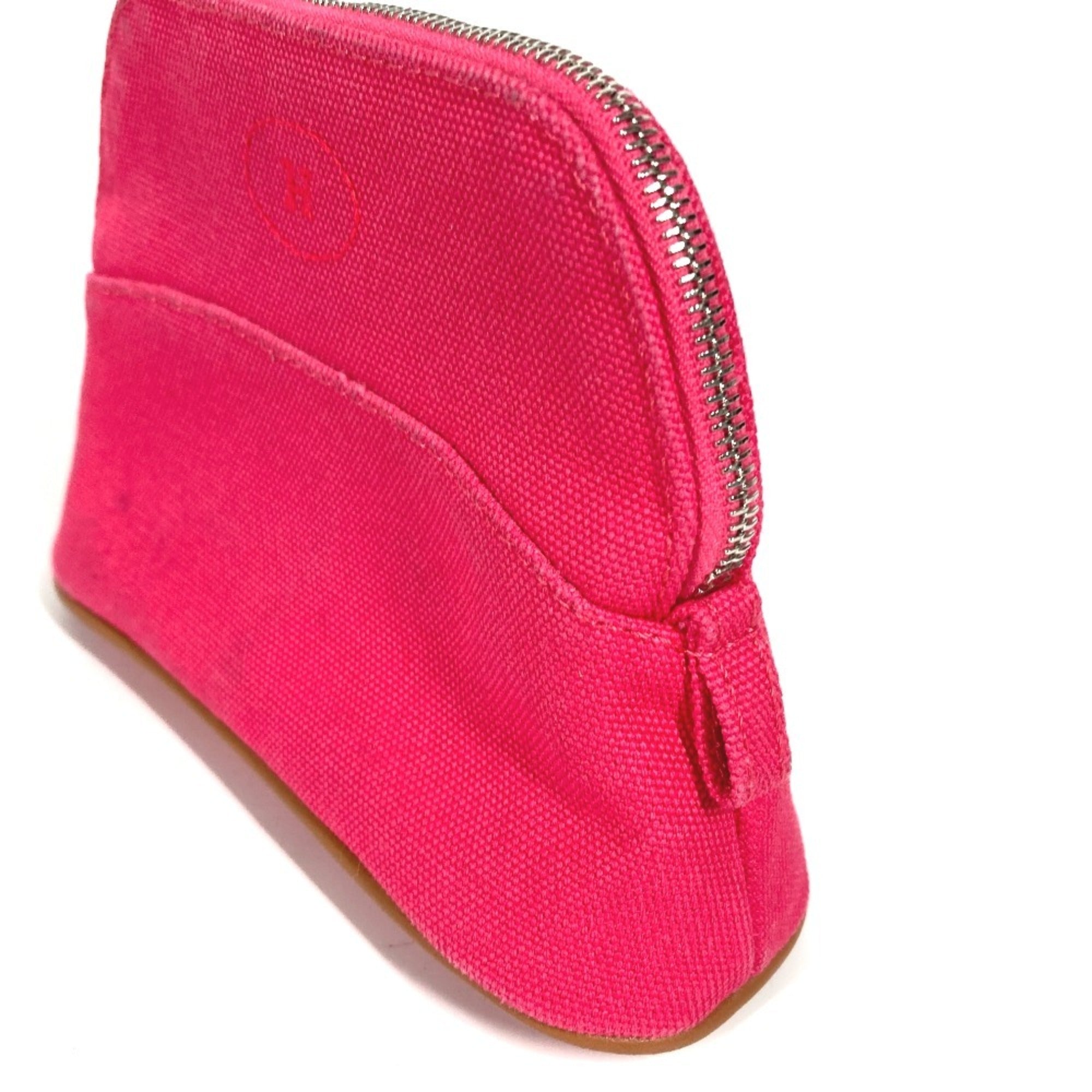Hermes Bolide Pink Canvas Pouch (Pre-Owned)