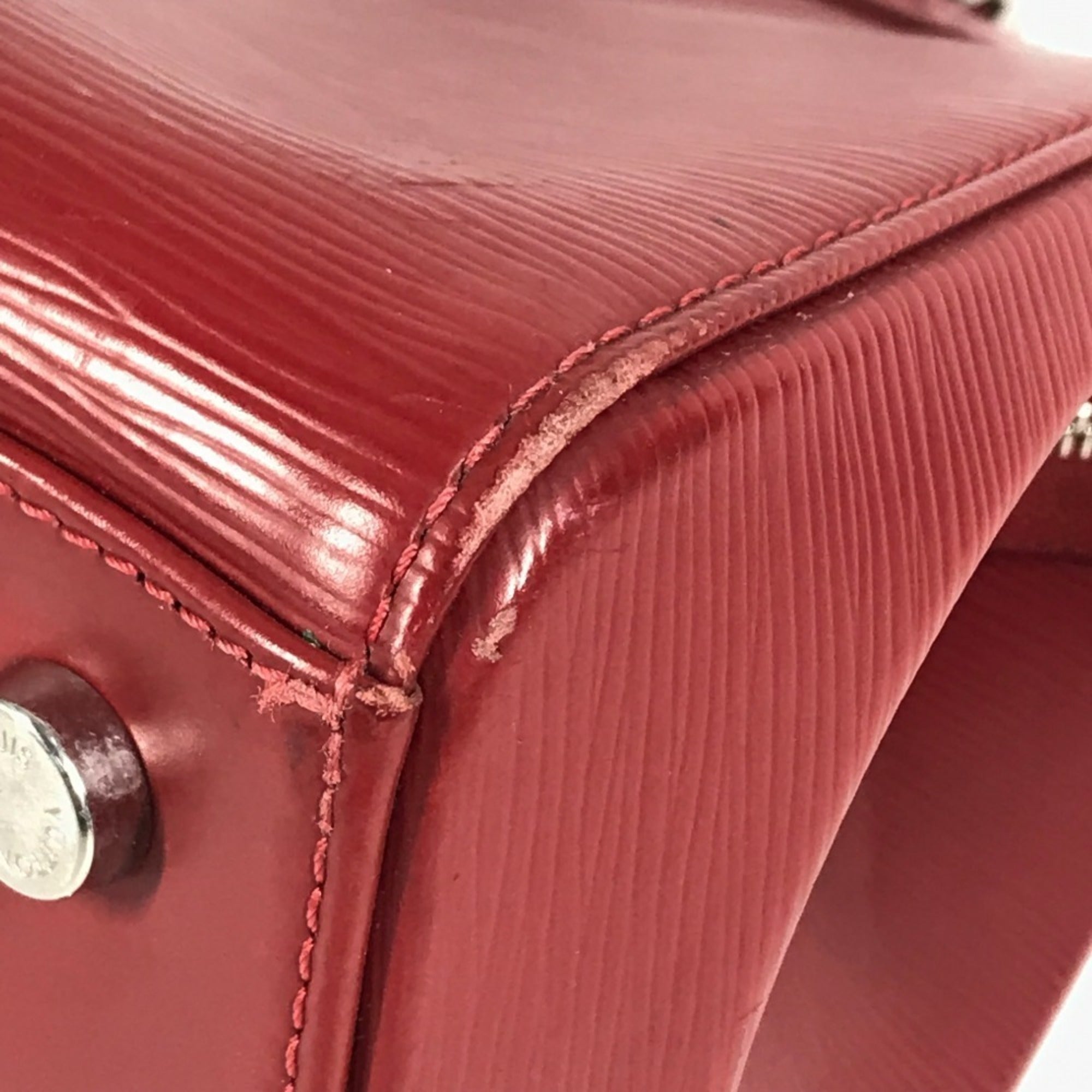 Louis Vuitton Carmine Red Color Epi Leather Handbag Shoulder Bag Tote Bag (Pre-Owned)