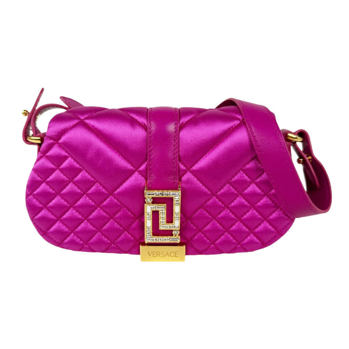 Versace Pink Satin Shoulder Bag (Pre-Owned)