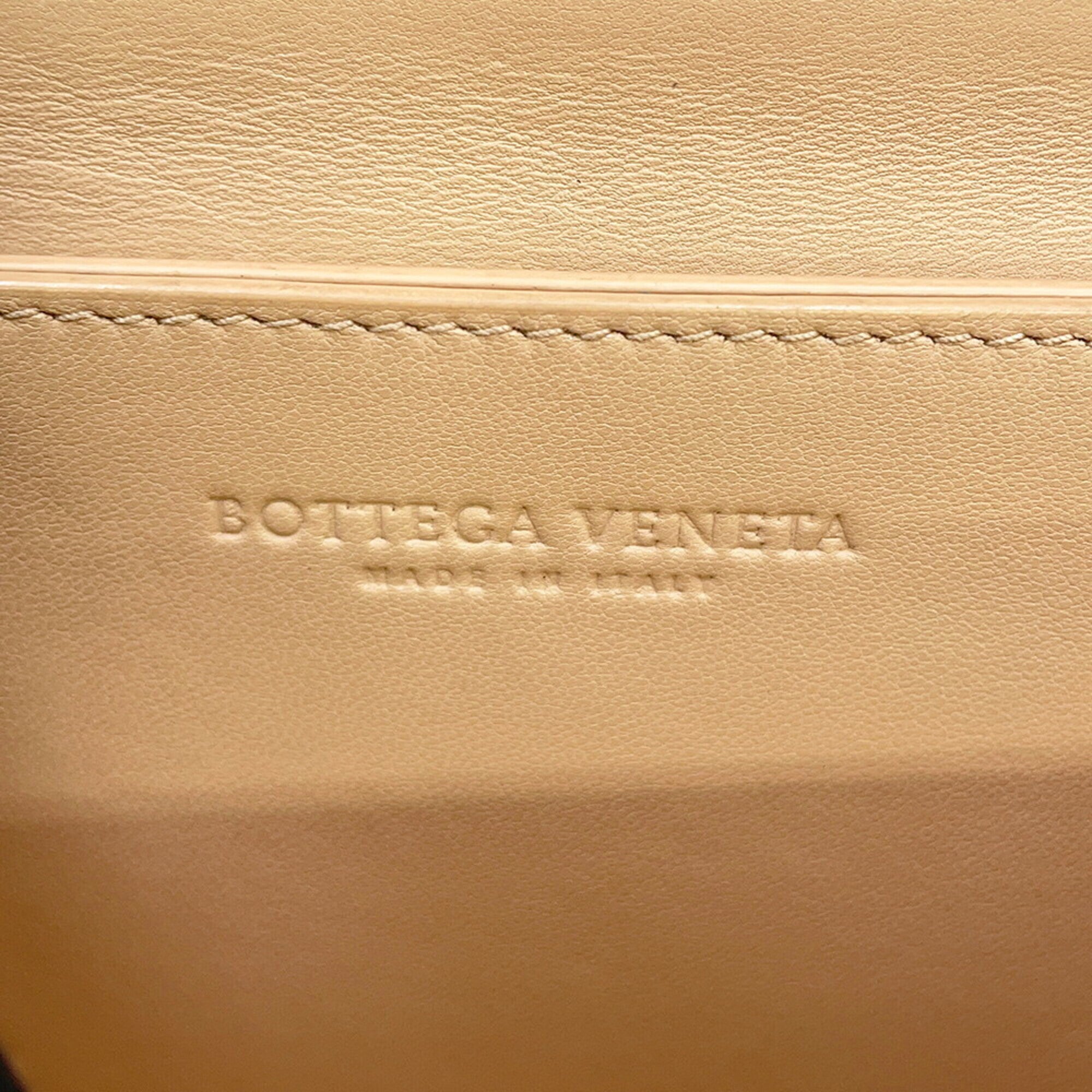 Bottega Veneta Beige Leather Handbag Shoulder Bag (Pre-Owned)