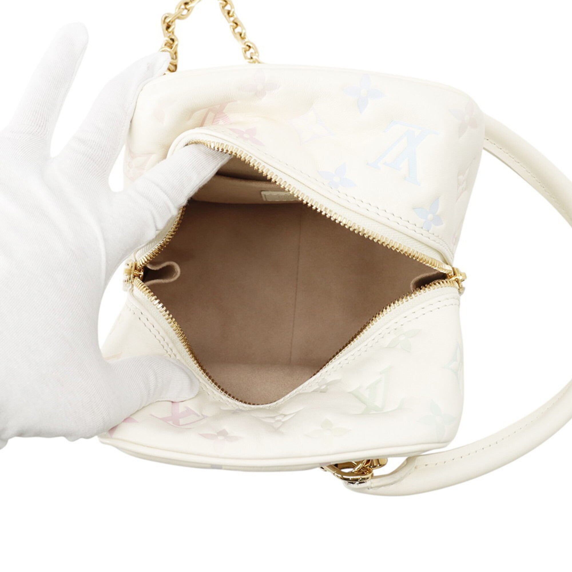 Louis Vuitton Multi-Color White Monogram Handbag Shoulder Bag (Pre-Owned)