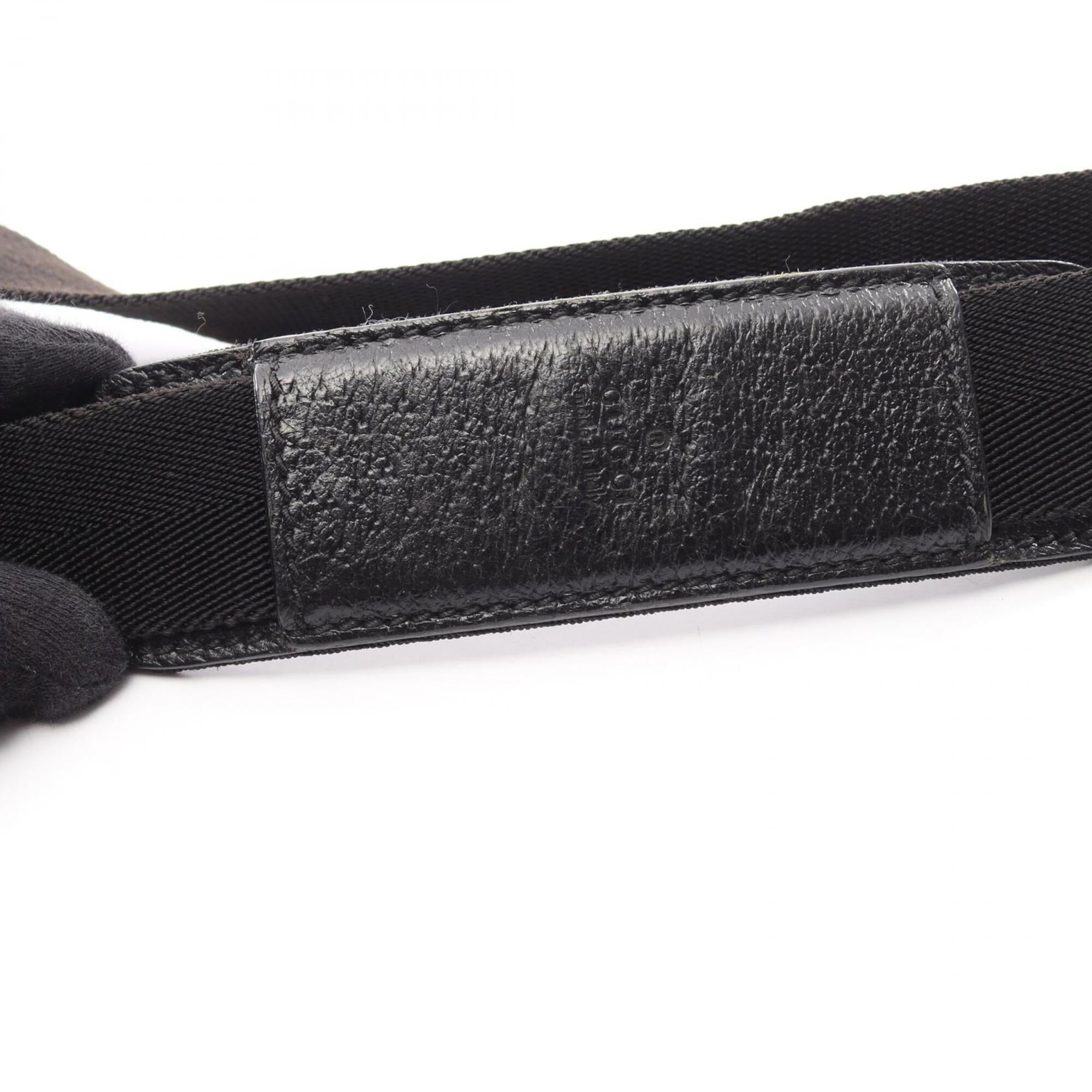 Gucci Black Canvas Leather Handbag Shoulder Bag (Pre-Owned)
